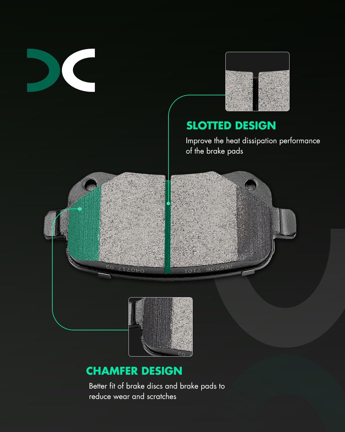 Scitoo D1326 Rear Ceramic Brake Pads Sets Fit For Chrysler Town & Country 2008-2012,For Dodge Grand Caravan 2008-2012,For Dodge