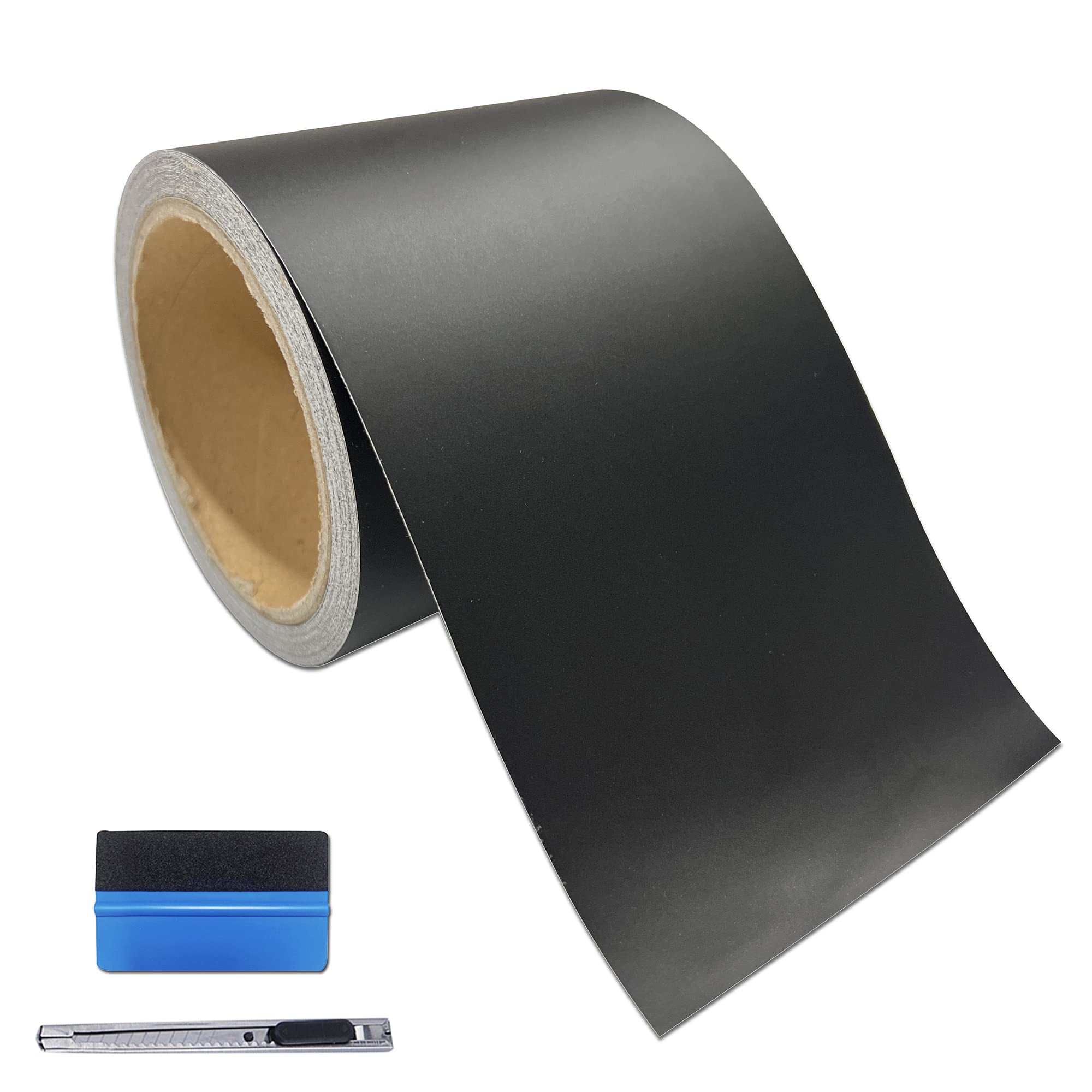 Lzlrun Free Tool Kit Matte Vinyl Tape For Black Out Chrome Delete Window Trim Door Trim (4Inches X 30Feet)
