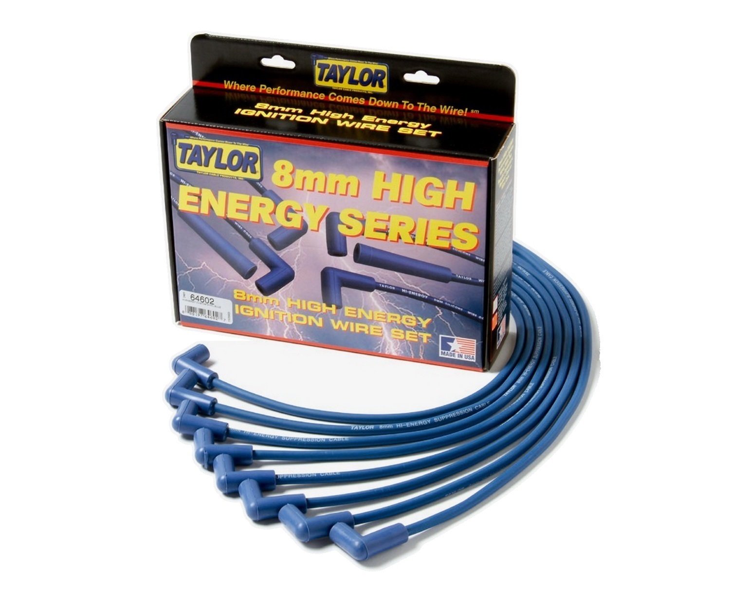 Taylor Cable 64603 Blue 8Mm High Energy Spark Plug Custom Wire Set