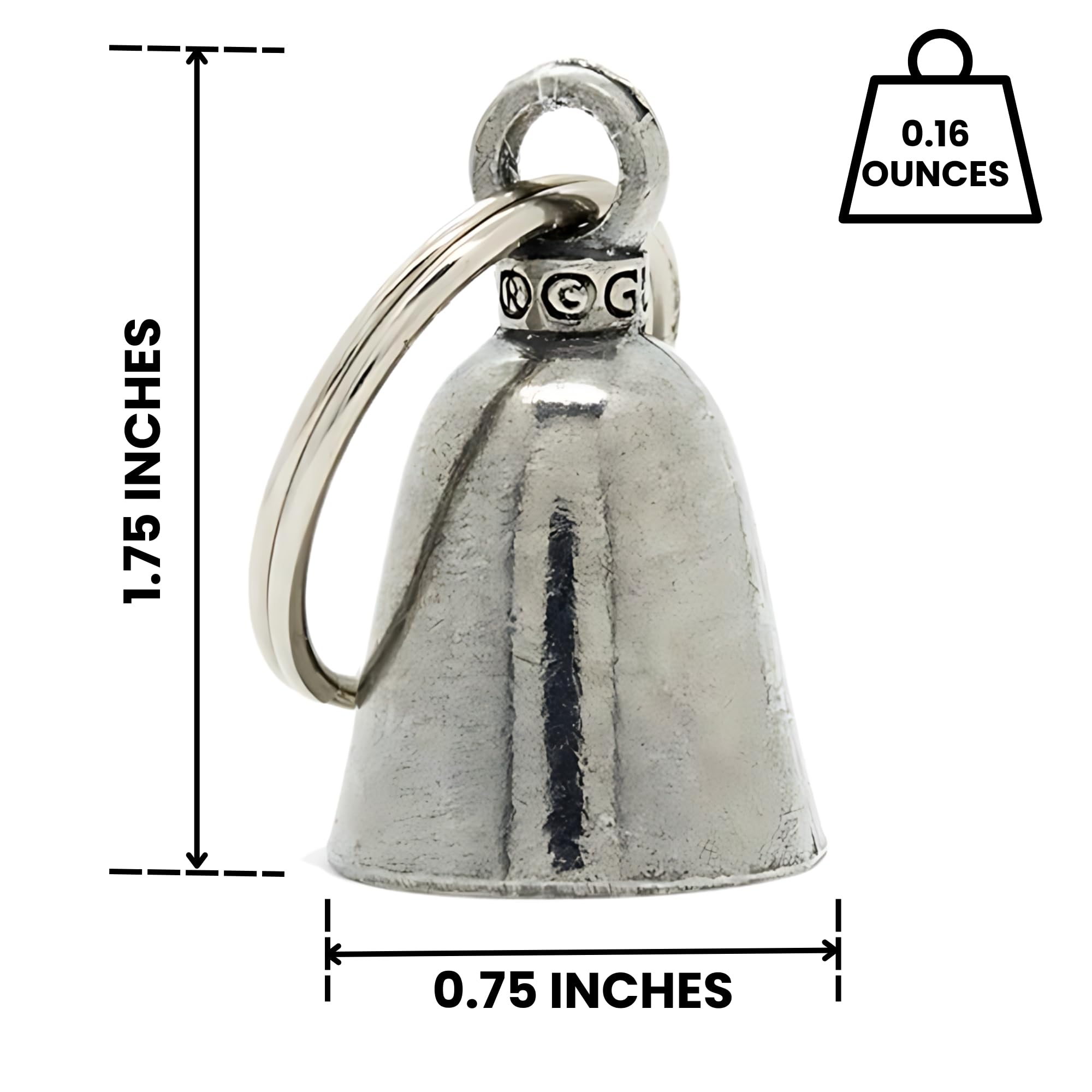 Guardian Bell Freedom Rider Good Luck Bell W/Keyring & Black Velvet Gift Bag | Motorcycle Bell | Lead-Free Pewter | Made In Usa