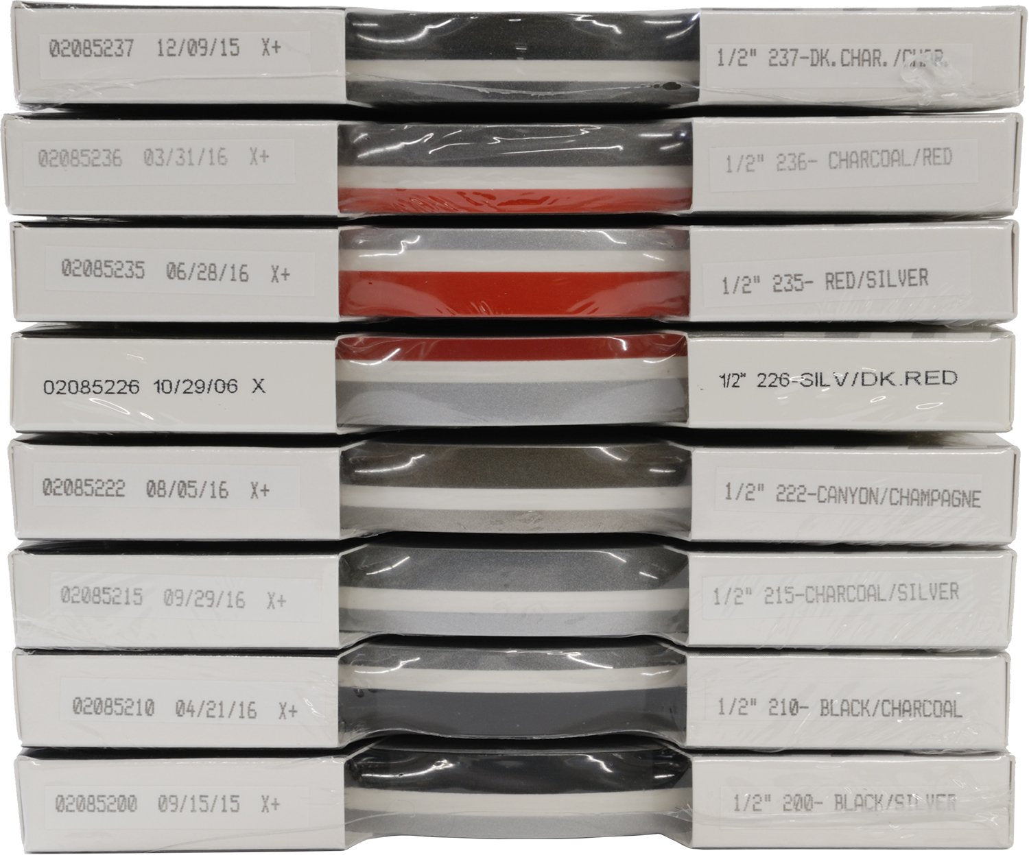 Universal TFX 0208235 - Auto Customizing 1/2&quot; 2-Color Dual Pinstripe -1/2&quot; x 150' (1/4” Stripe, 1/8&quot; Gap, Then 1/8” Stripe) - 235-Red/Silver Metallic