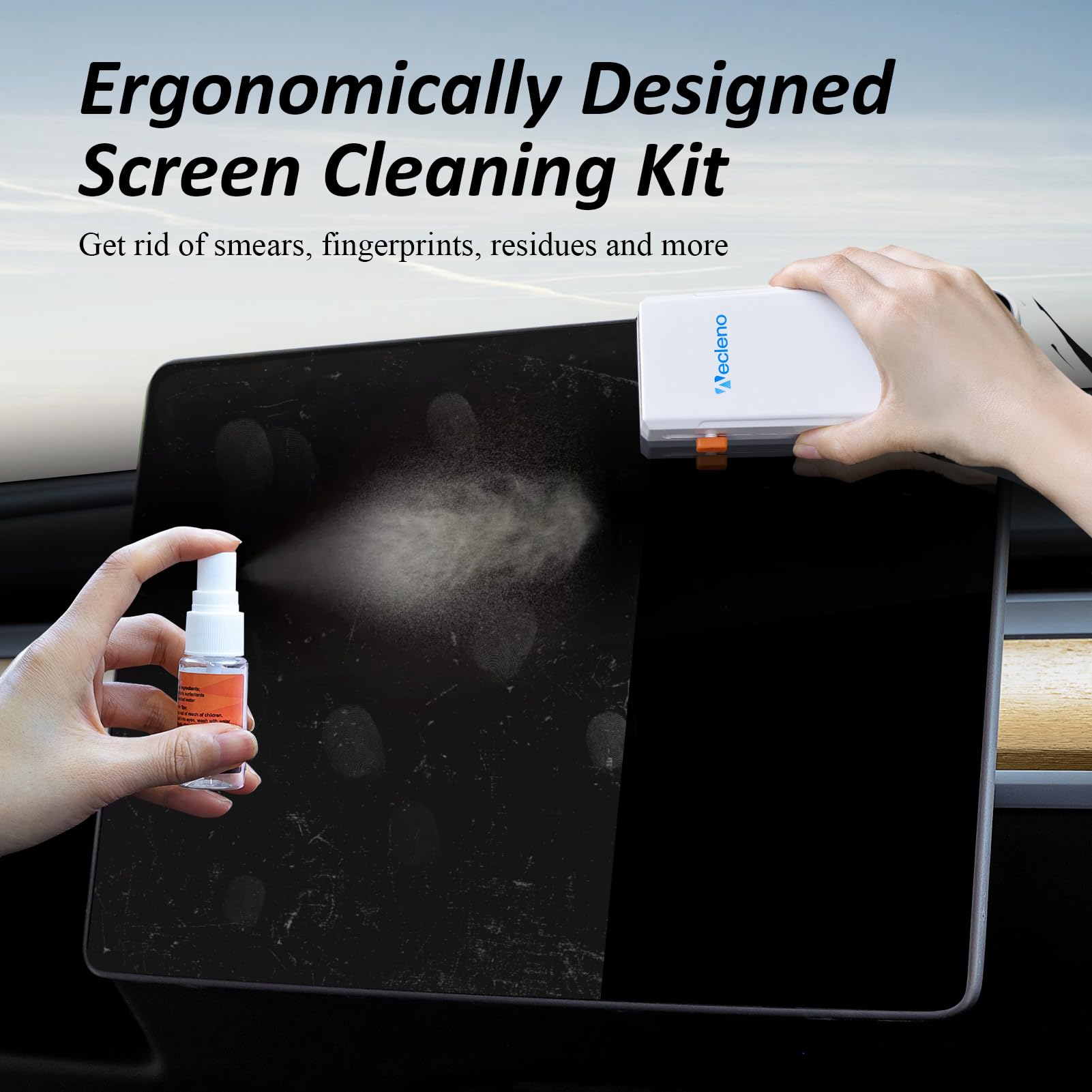Wecleno Car Screen Cleaner, Car Interior Detailing Kit For Tesla, Benz, Bmw, Jeep, Honda, Car Touch Screen Cleaner For Removing