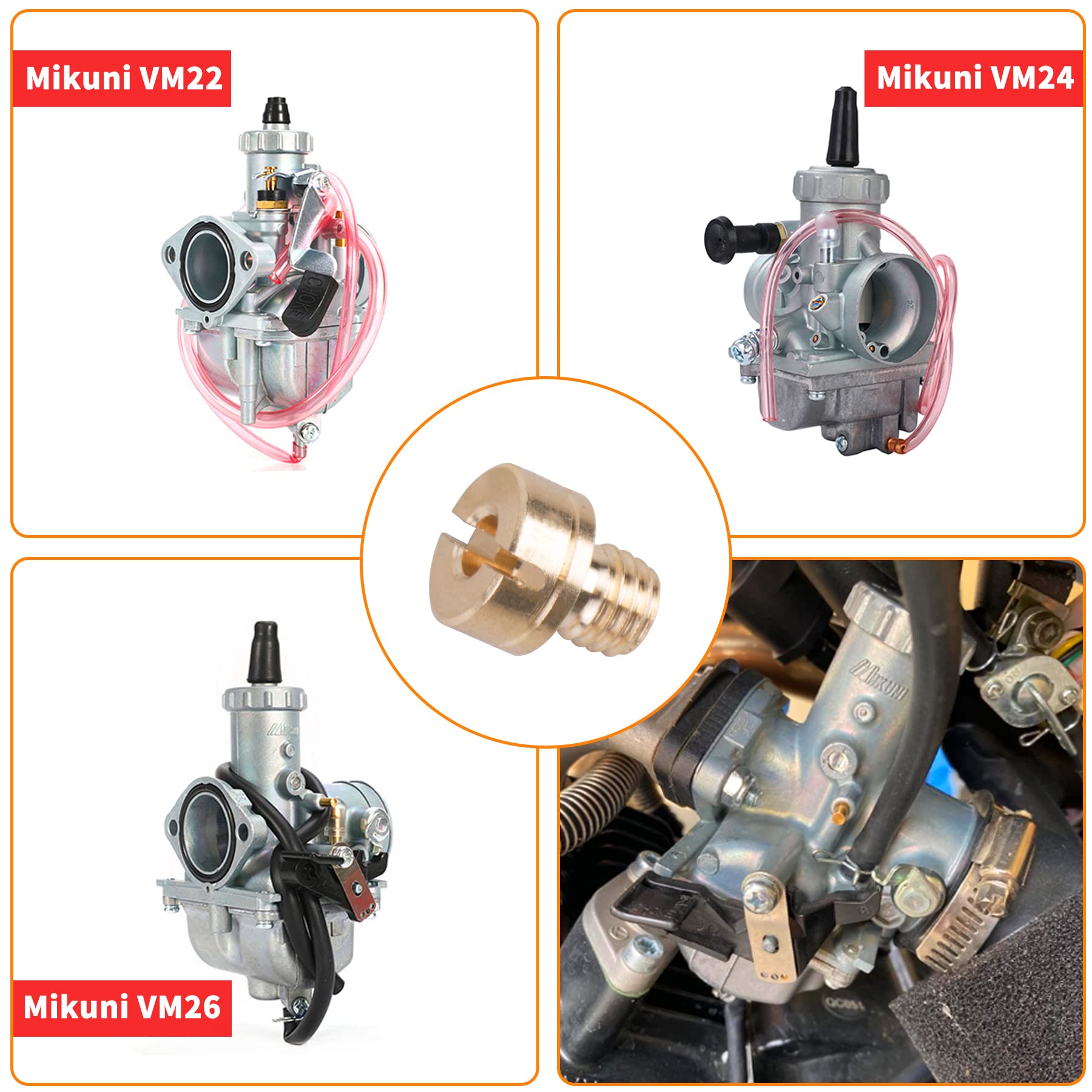 Oraevy Carburetor Main Jet Kit Replace Fit For Vm22 Predator 212Cc Gx160 Honda Gx200 Ct200U 196Cc Kt196 Clones Go Kart Mini Bike Race Kart Dirt Bike Pit Bike Atvs Pack-15 From 88# To 125#