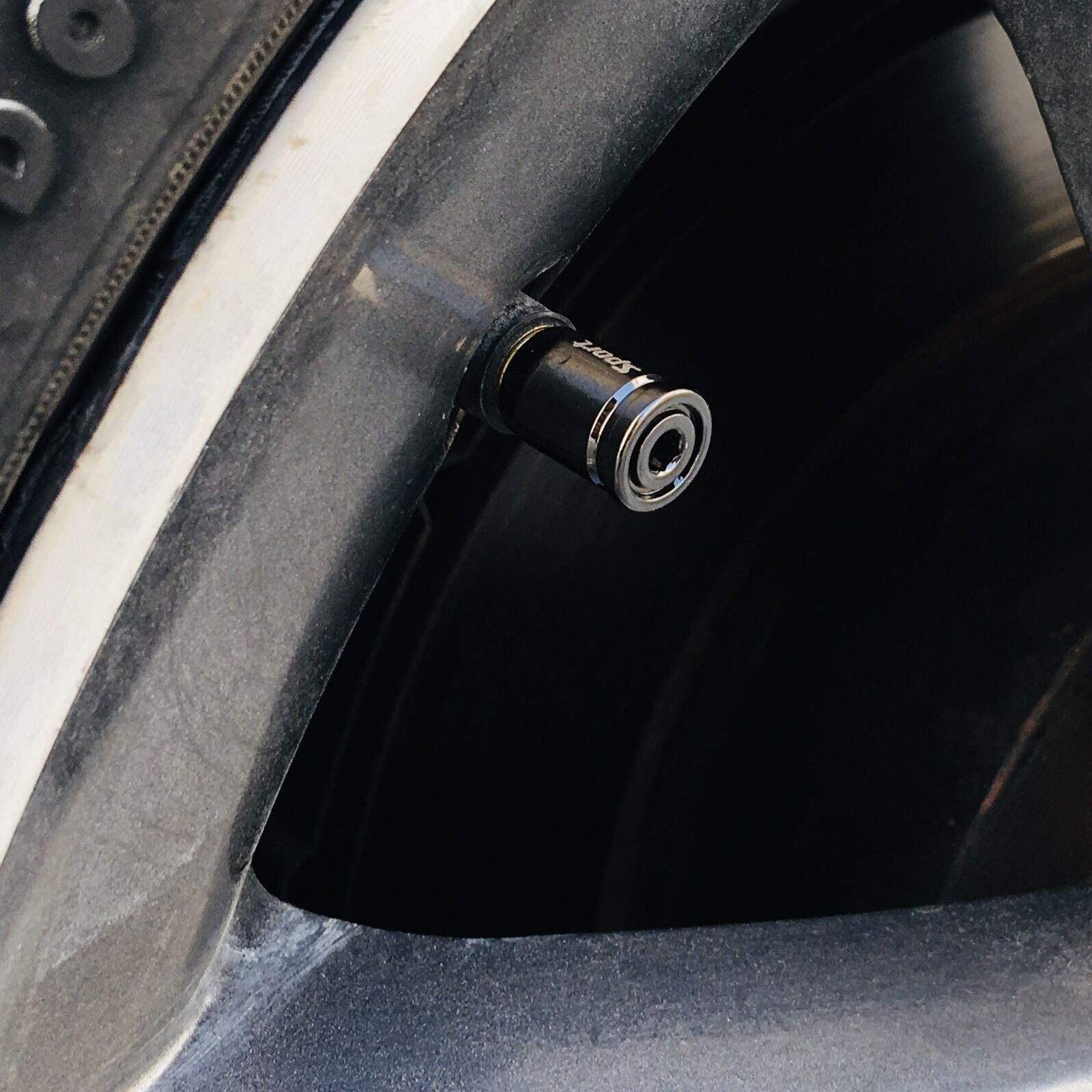 Dsycar 8 Pack Locking Tire Valve Caps , Anti Theft Design ,with O Rubber Ring, Universal Aluminum Tire Valve Stem Caps for Cars, SUVs, Bike and Bicycle, Trucks, Motorcycles , Lock Tight Fit (Black)