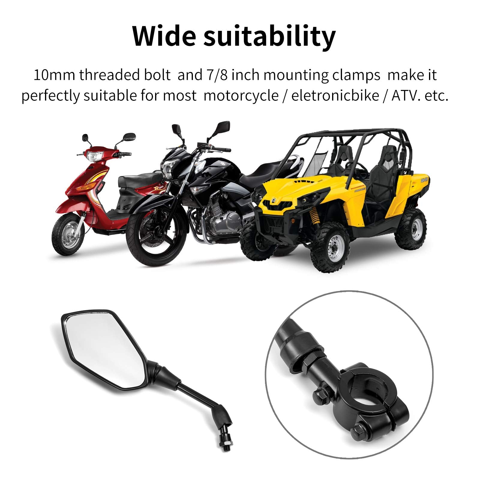 Xyzctem Diamond Carbon Fiber Be Suitable All Motors And Dirt Bike Atv Rear View Mirrors Handle Bar Mount Clamp-Harley Davidson T