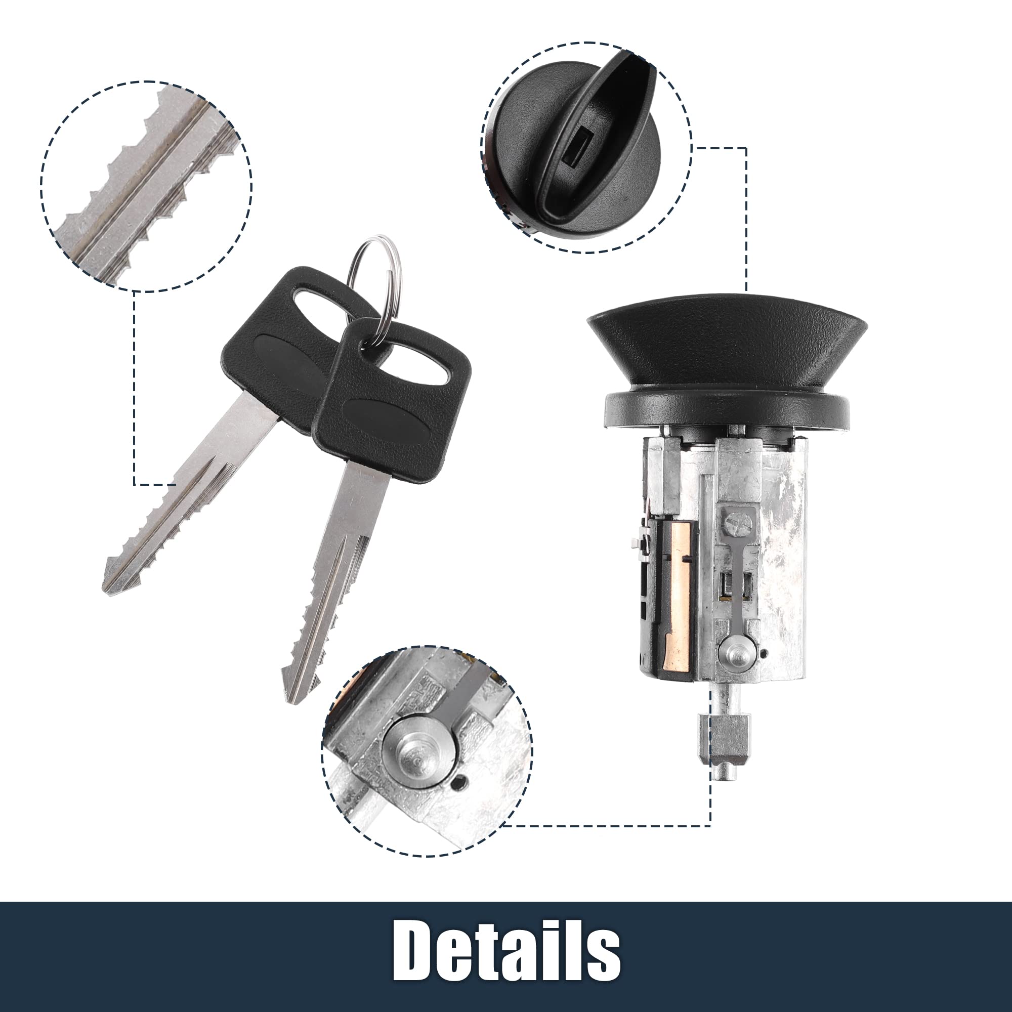 X Autohaux Ignition Switch Lock Cylinder With Key 1F2009012B 1L3Z11582A Replace For Ford F-150 1996-2004 For Ford F-250 1996-200