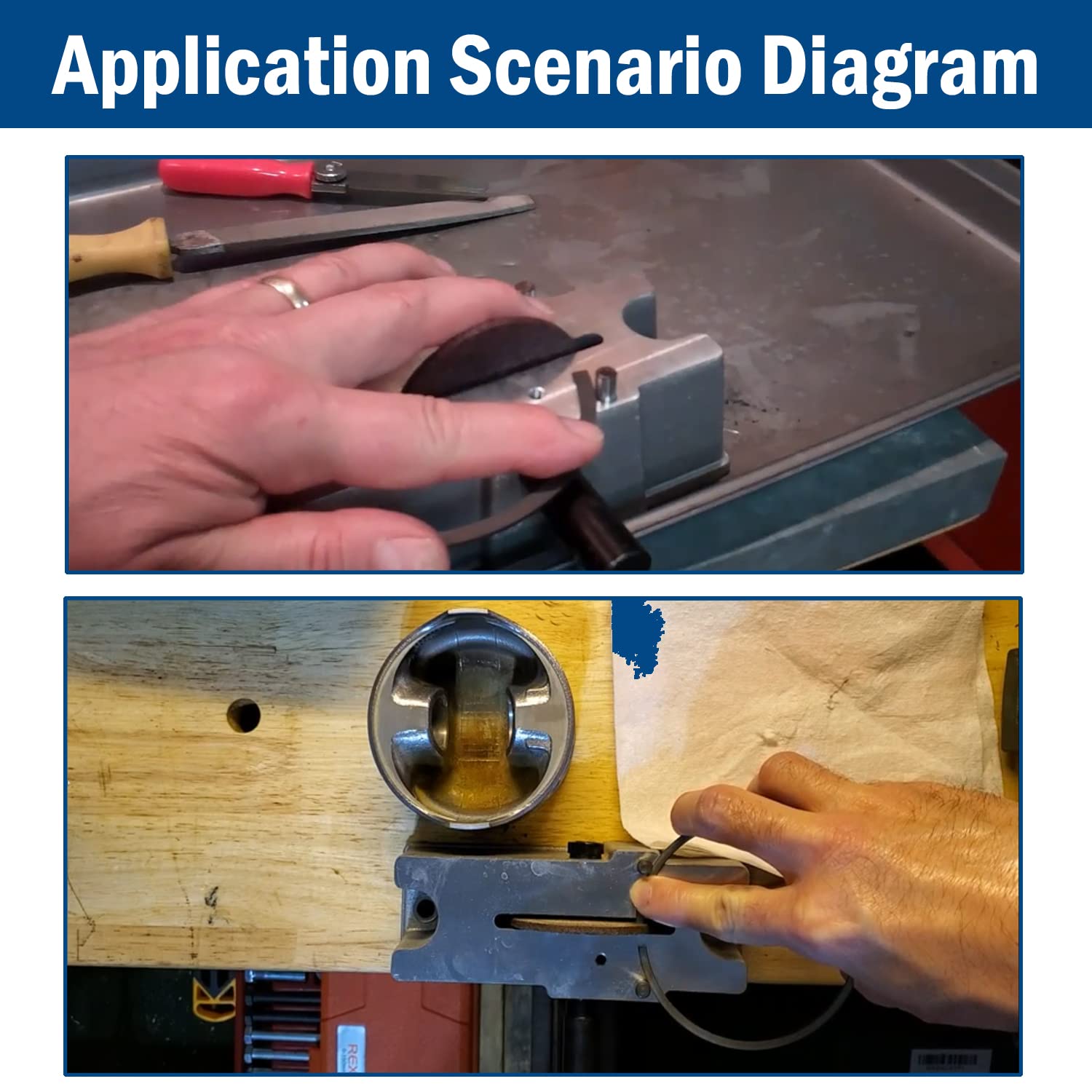 Manual Piston Ring Filer Includes 120 Grit Carbide Grinding Wheel Replace 66785 66786