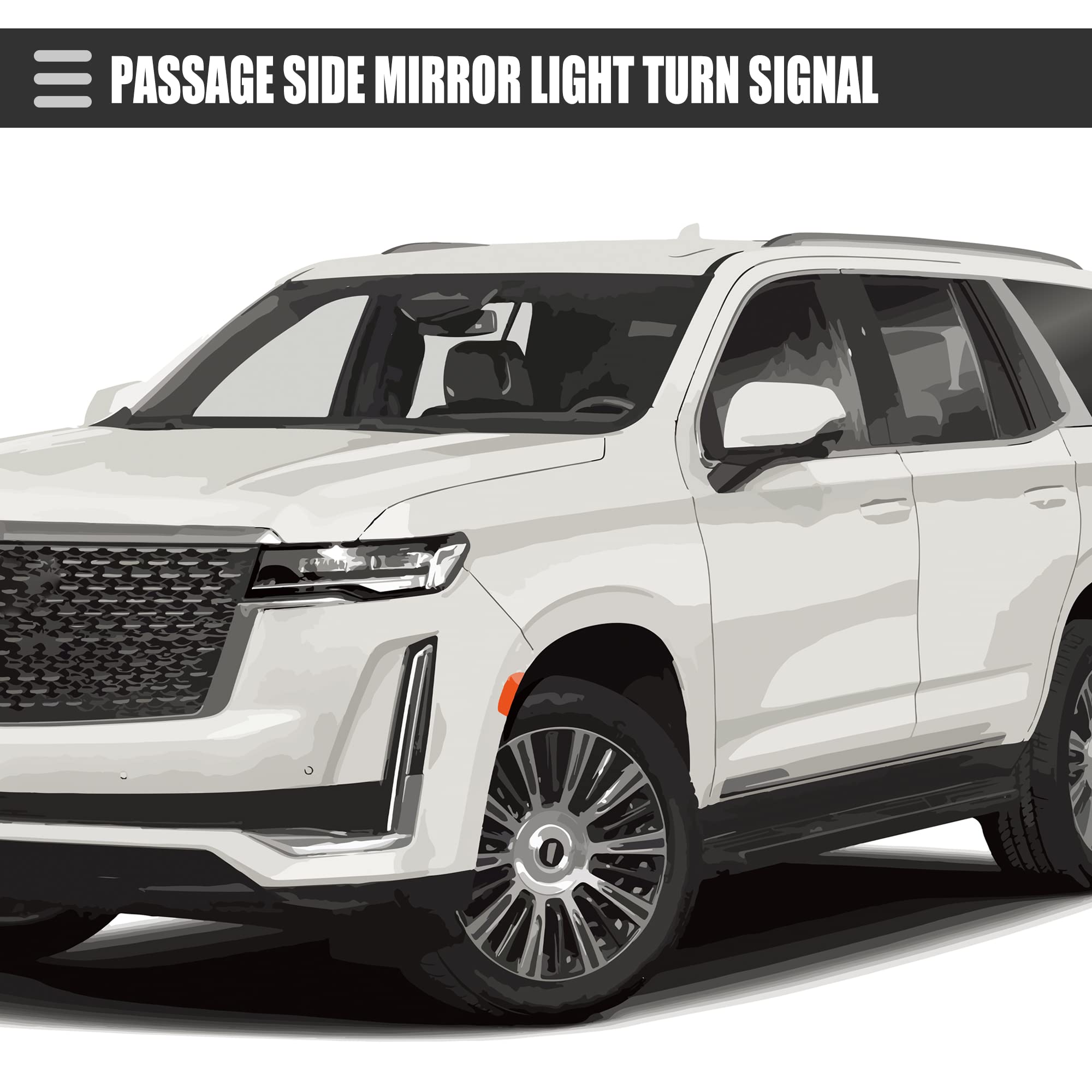 Motoforti Blinker Light, Rear Left Right Mirror Turn Signal Light Lamp, for Toyota Corolla 2014-2017, Plastic, 81740-52050, Blac