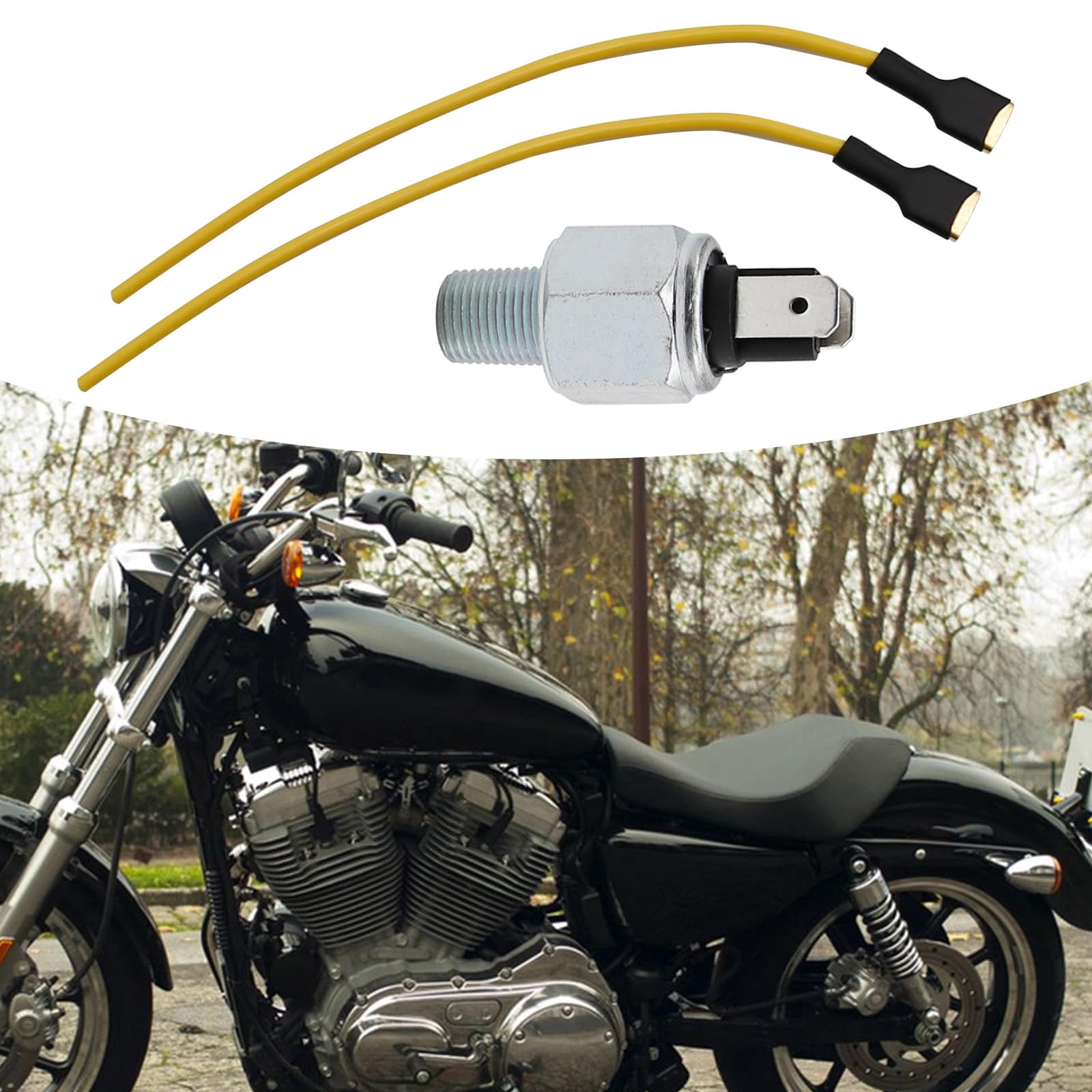 Vkinman Motorcycle Brake Switch Replacement For Harley Davidson Touring 2003-2014, Fxst 2004-2014, Fxd 2005-2007, Fxdwg 2004-2014 - Push Button, Manual Operation, Yellow