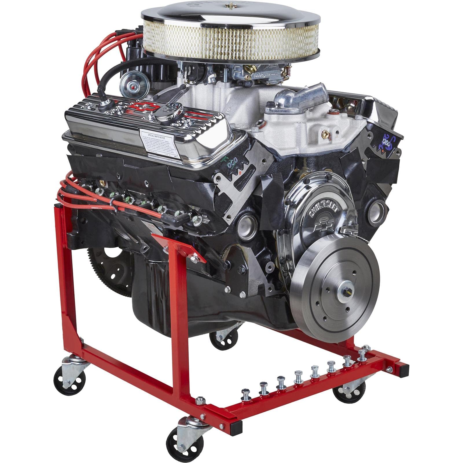 Speedway Motors Rolling Engine Cradle Stand - Steel, Red, Fits Chevy V8 Small Block & Big Block, Easy Assembly, Cradle Only