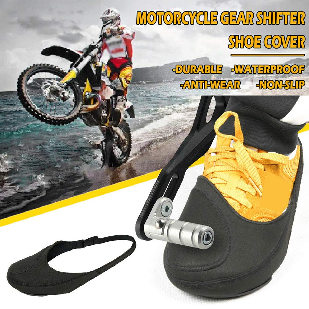 Rich Motorcycle Shifter Shift Pad Shoes Boots Cover, Motorcycle Gear Shifter Shoe Boots Protector Cover, Anti Slip Shoe Boots Protector,Waterproof And Dirt-Resistant,Adjustable