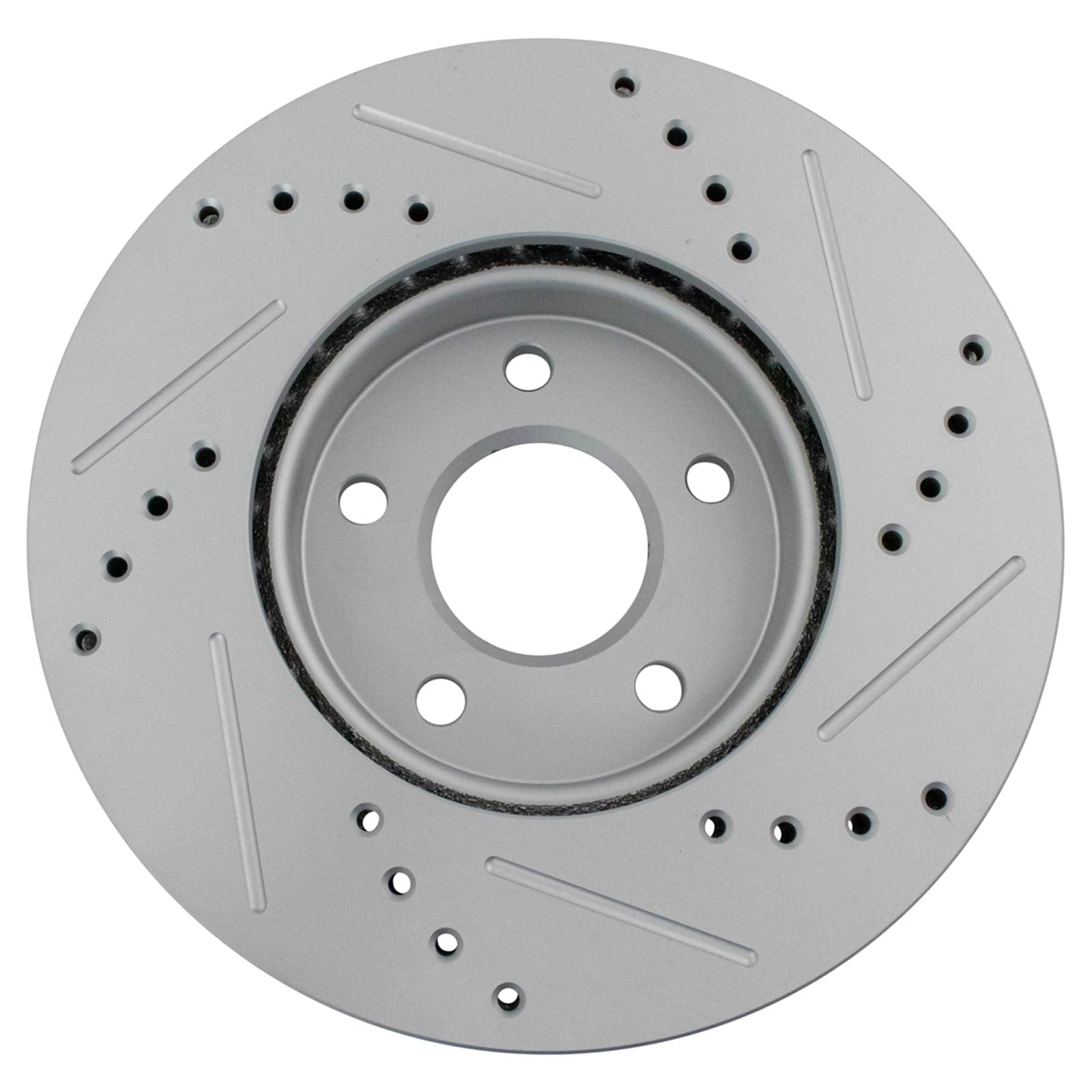 Trq Front Performance Brake Rotors Set Premium G-Coated Cross Drilled & Slotted Compatible With 2013-2018 Ford C-Max 2012-2018 F