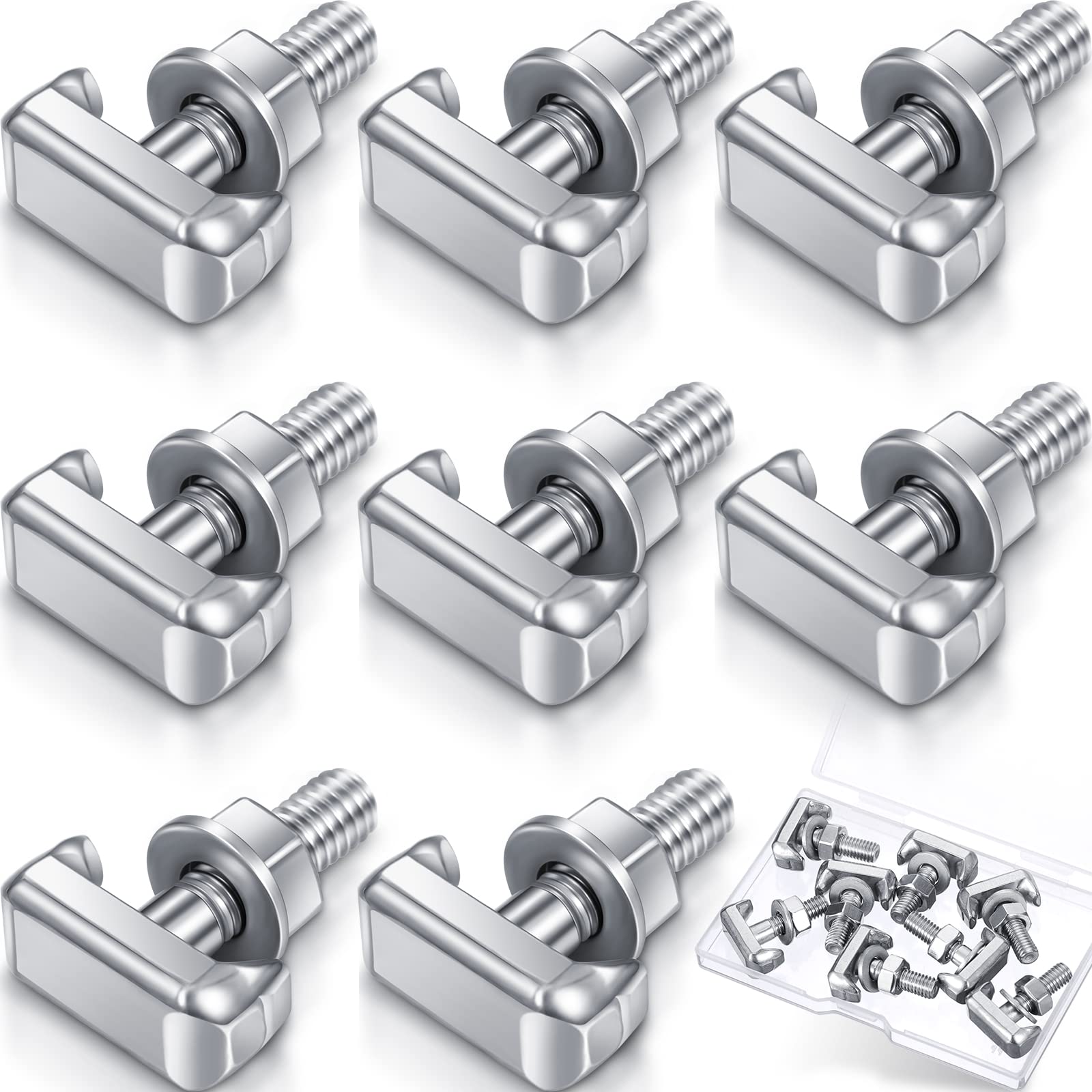 Tallew 8 Pcs Battery Terminal Bolt Kit Replacement Battery Terminal T Bolt Battery Terminal Nuts Car Battery Cable Extender T Bo