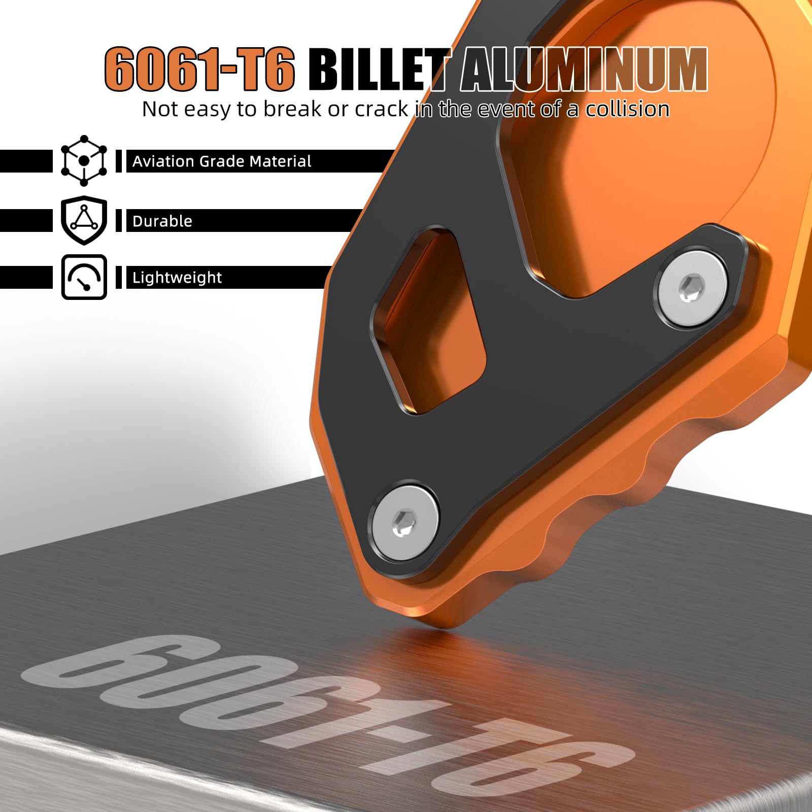 NICECNC Orange Kickstand Kick Side Stand Extension Plate Compatible with KTM 690 Enduro R/SMC R 2019-2021,1050/1090/1190/1290 Adventure 2014 2015 2016 2017 2018 2019 2020