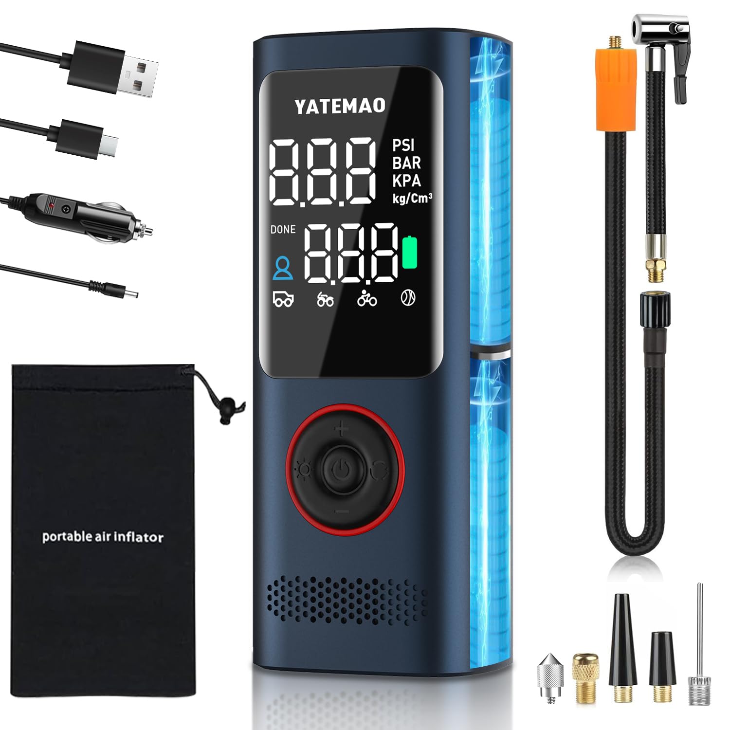 Tire Inflator Portable Air Compressor - tire inflator 25000mAh & 160PSI,4X Fast portable air compressor with LCD Digital Tire Ga