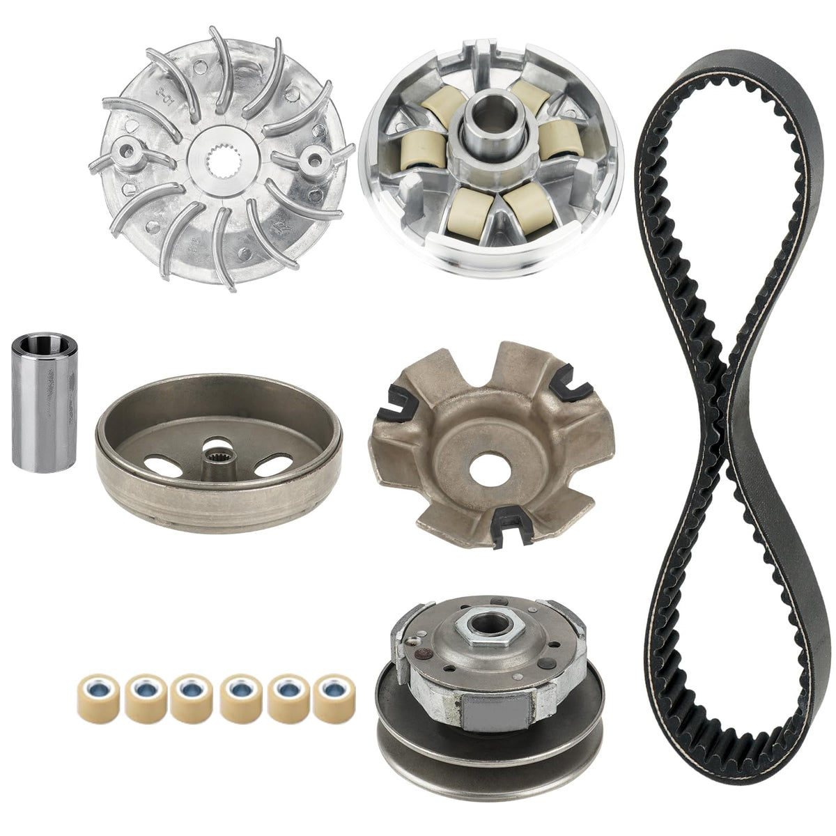 Youxmoto Clutch Set And Variator Assembly For Gy6 150Cc, With 743 Belt, Fit For Gy6 125Cc And 150Cc 4-Stroke Engine Scooter Atv For Taotao For Roketa Sunl