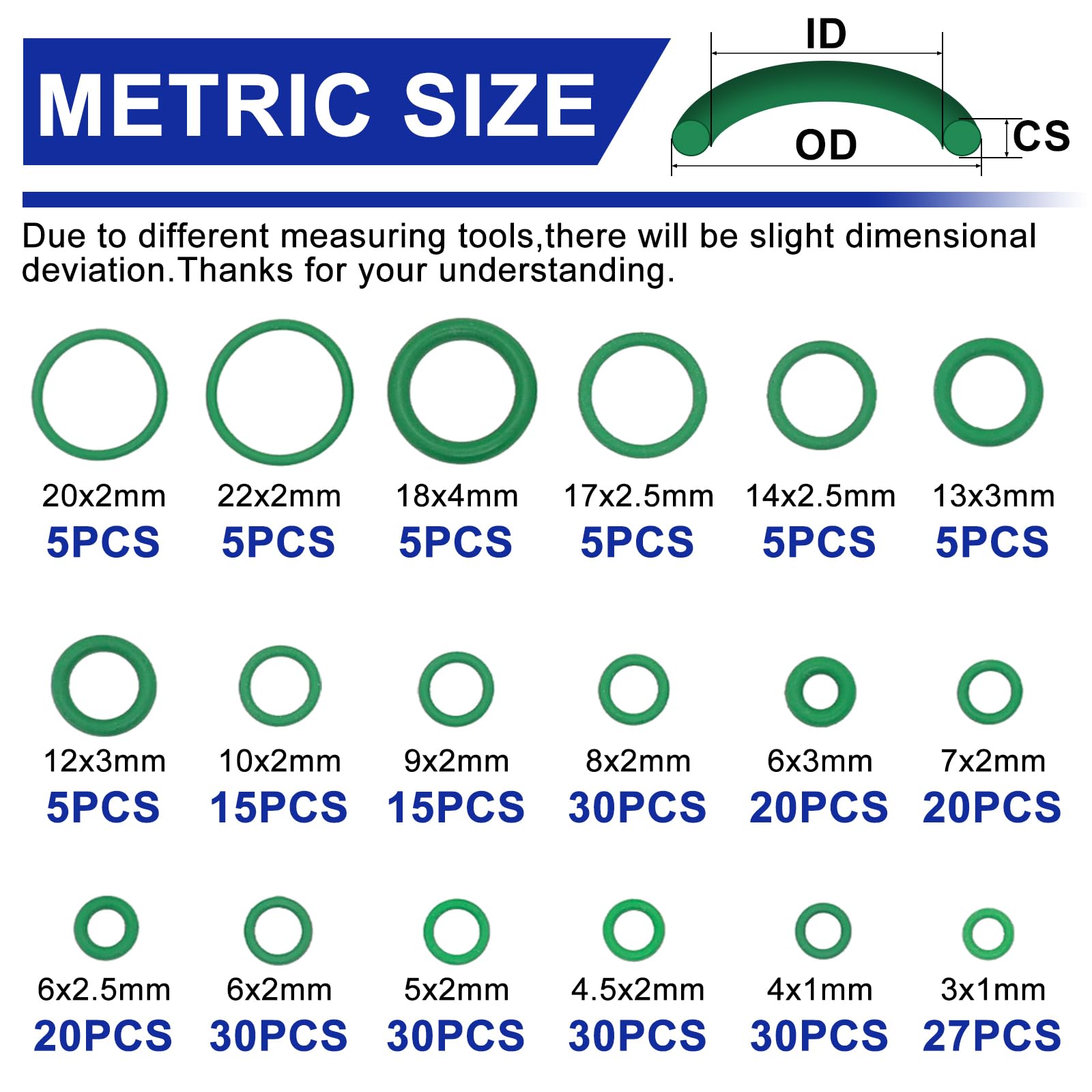 BUSY-CORNER 612 Pcs Automotive AC O Rings Kit - SAE & Metric Air Conditioning Seals with 4 O-Ring Picks for Car A/C & Plumbing Repair