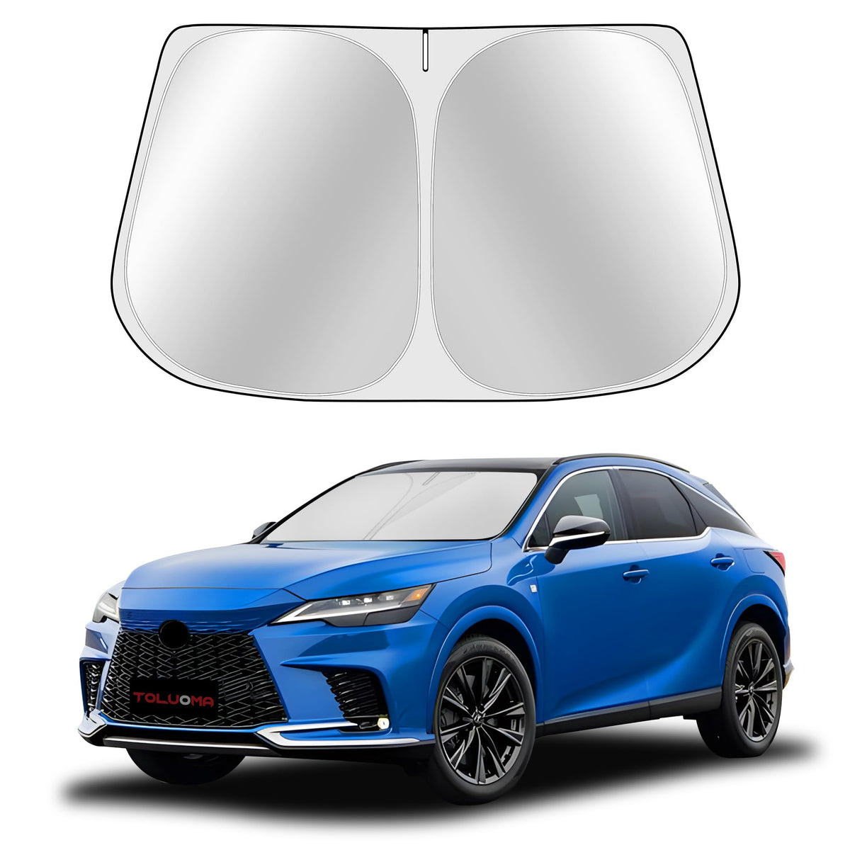 Toluoma Custom Fit Windshield Sun Shade For Le-Xus Rx350 Rx350H Rx450H Rx500H 2023-2025 - Full Coverage, 210T Reflective Fabric,