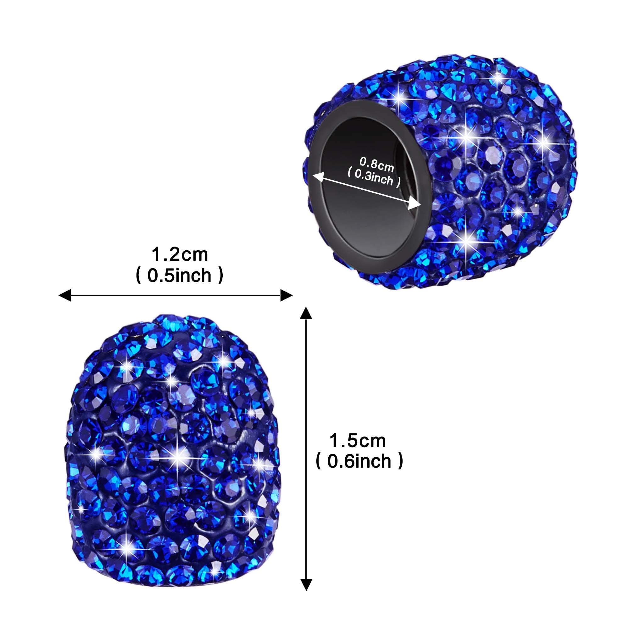 WINKA Navy Blue Rhinestone Tire Stem Valve Caps - Universal Fit, 4pcs Fashionable Diamond Valve Covers for Cars and Motorcycles
