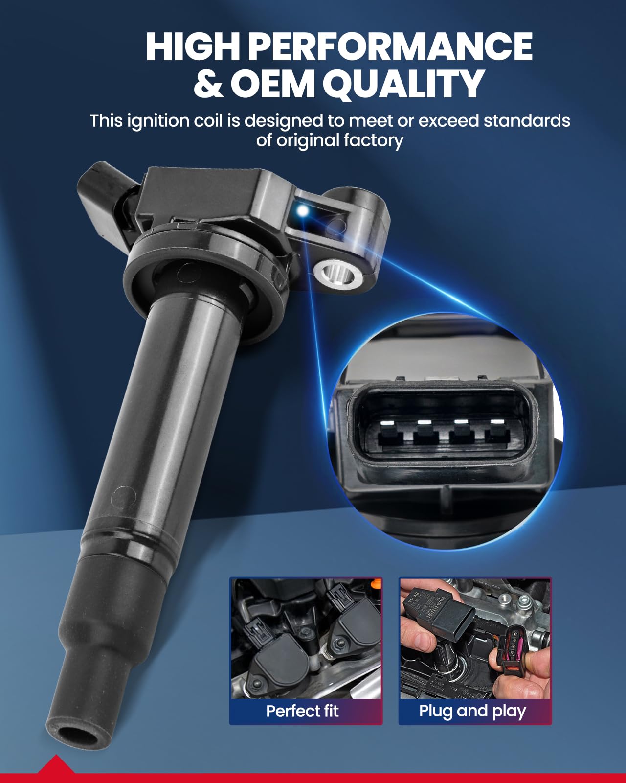 KAX UF267 Ignition Coil 6 Packs Fit for Sienna 2001-2006, Avalon 2000-2004, RX330 ES330 2004-2006, RX300 1999-2003, Highlander 2