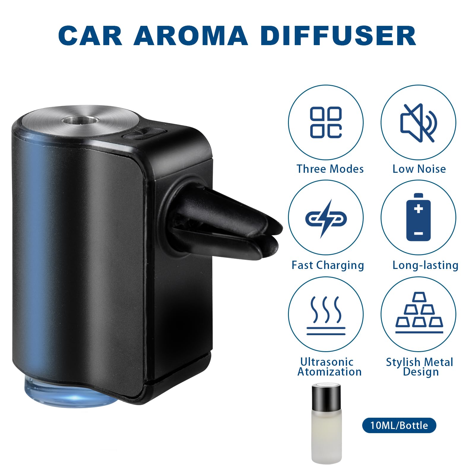 Featwell Car Aromatherapy/Fragrance Car Air Fresheners/Humidifier Essential Oil Diffuser For Vehicle (Black)