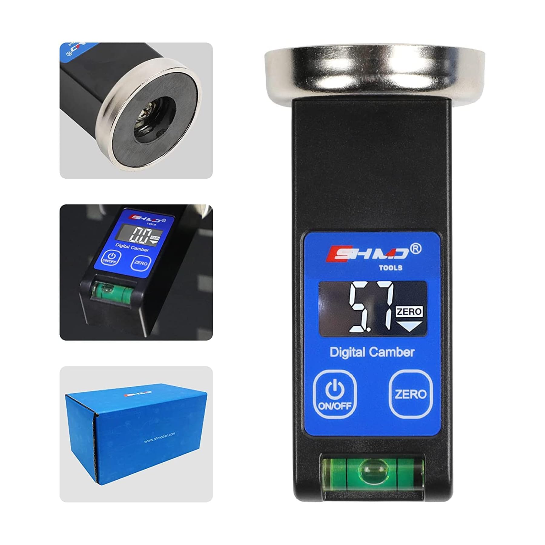 Wheel Alignment Tools Automotive -90 to +90, Digital Camber Alignment with Horizontal Bubble Tube & Reset Key, Magnetic Camber A