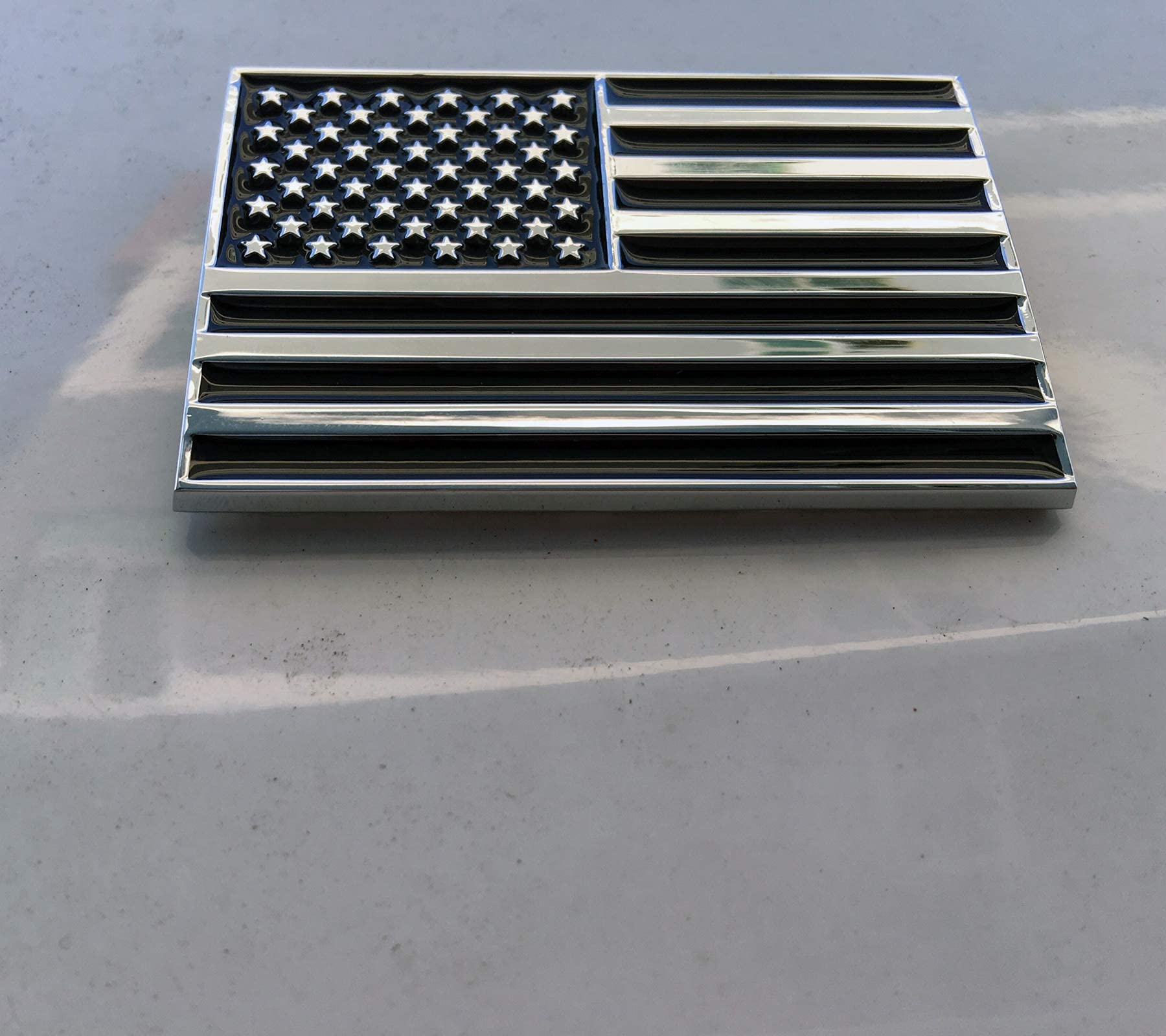 Dsycar 2 Pack Metal Embossed American Flag Emblem Decal Stickers - Aluminum Usa Flag Auto Emblem For Cars Trucks - Gifts 4 American Flag Valve Stem Caps