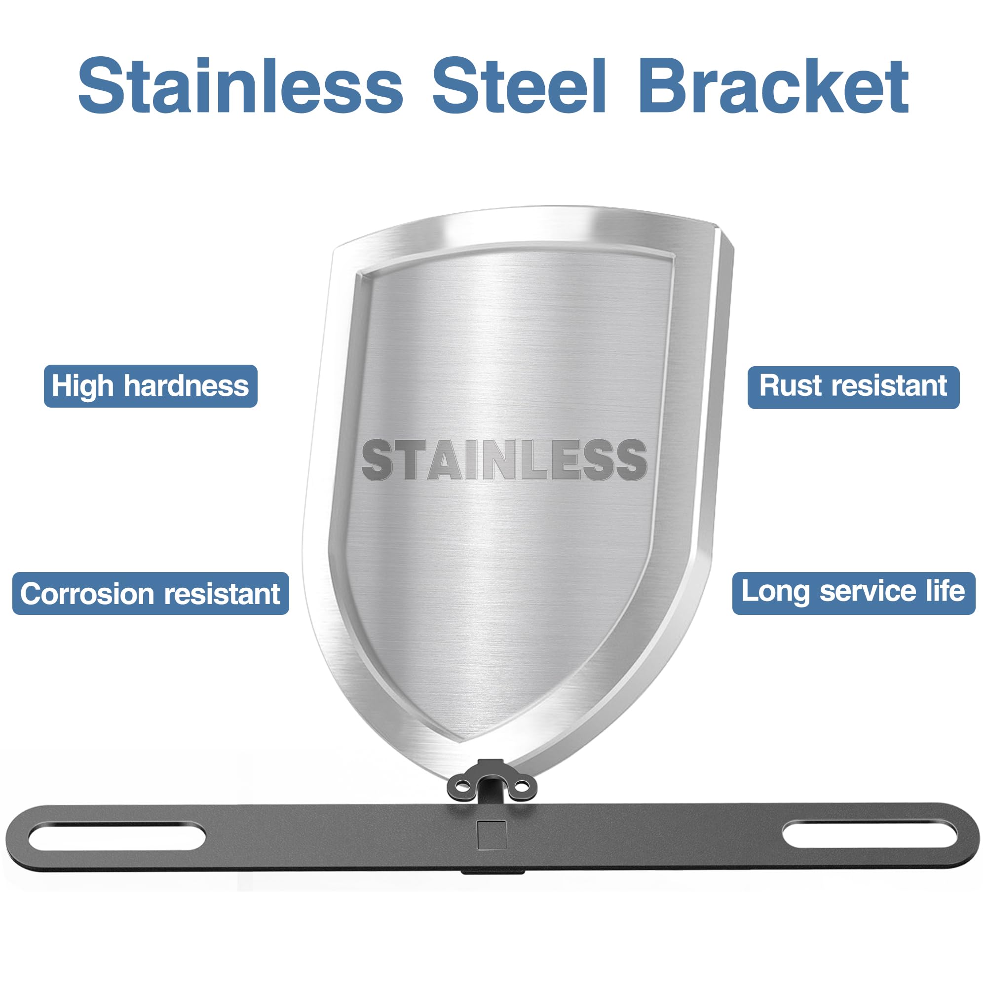 Pixelman Stainless Back Up Camera License Plate Mount,Universal License Plate Camera Mount For Mirror Camera,Backup Camera Mount