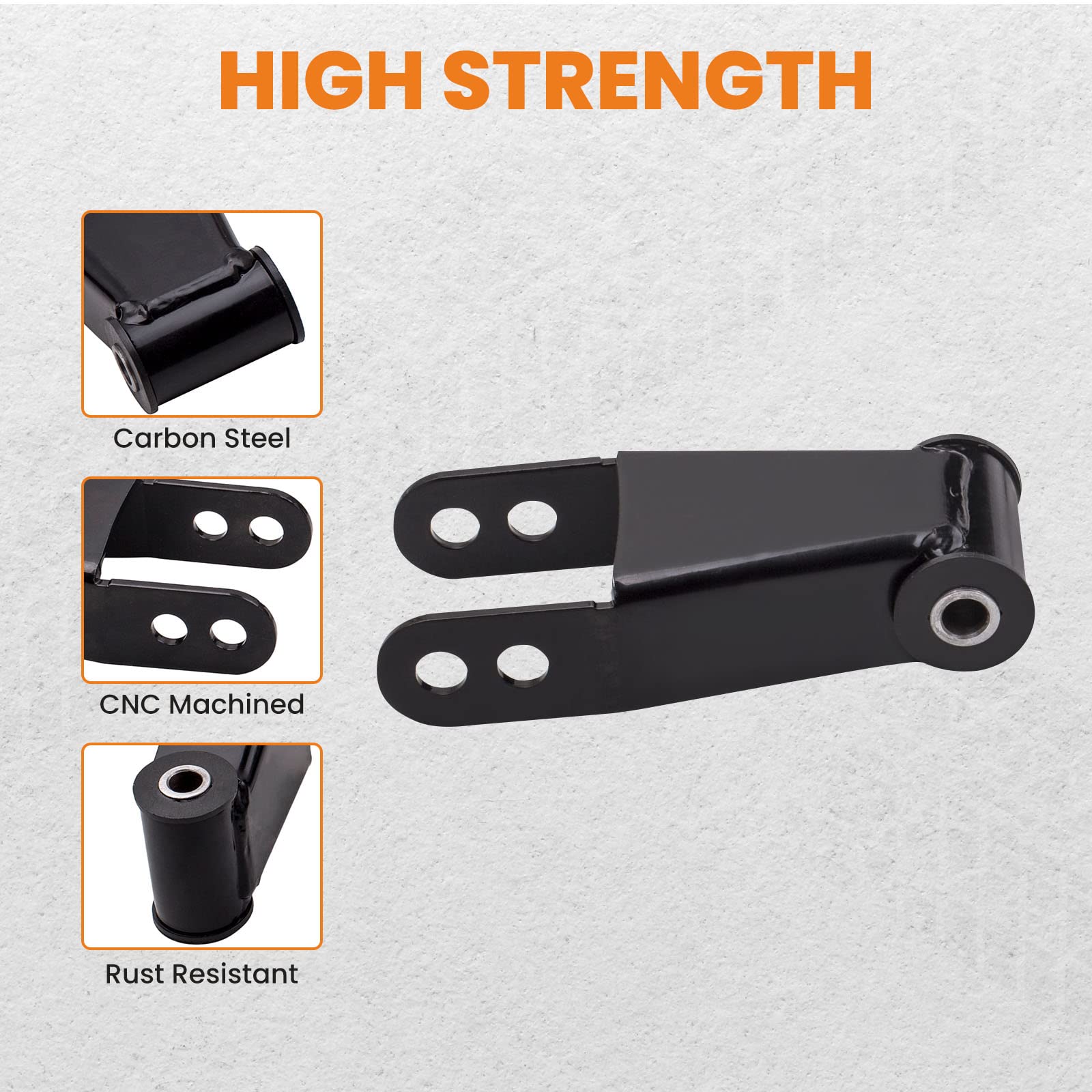 Tuningsworld 4' Lowering Spring Shackle And Hanger Kit For Chevy For Gmc C10 1973-1987 2Wd Rear Drop Kits