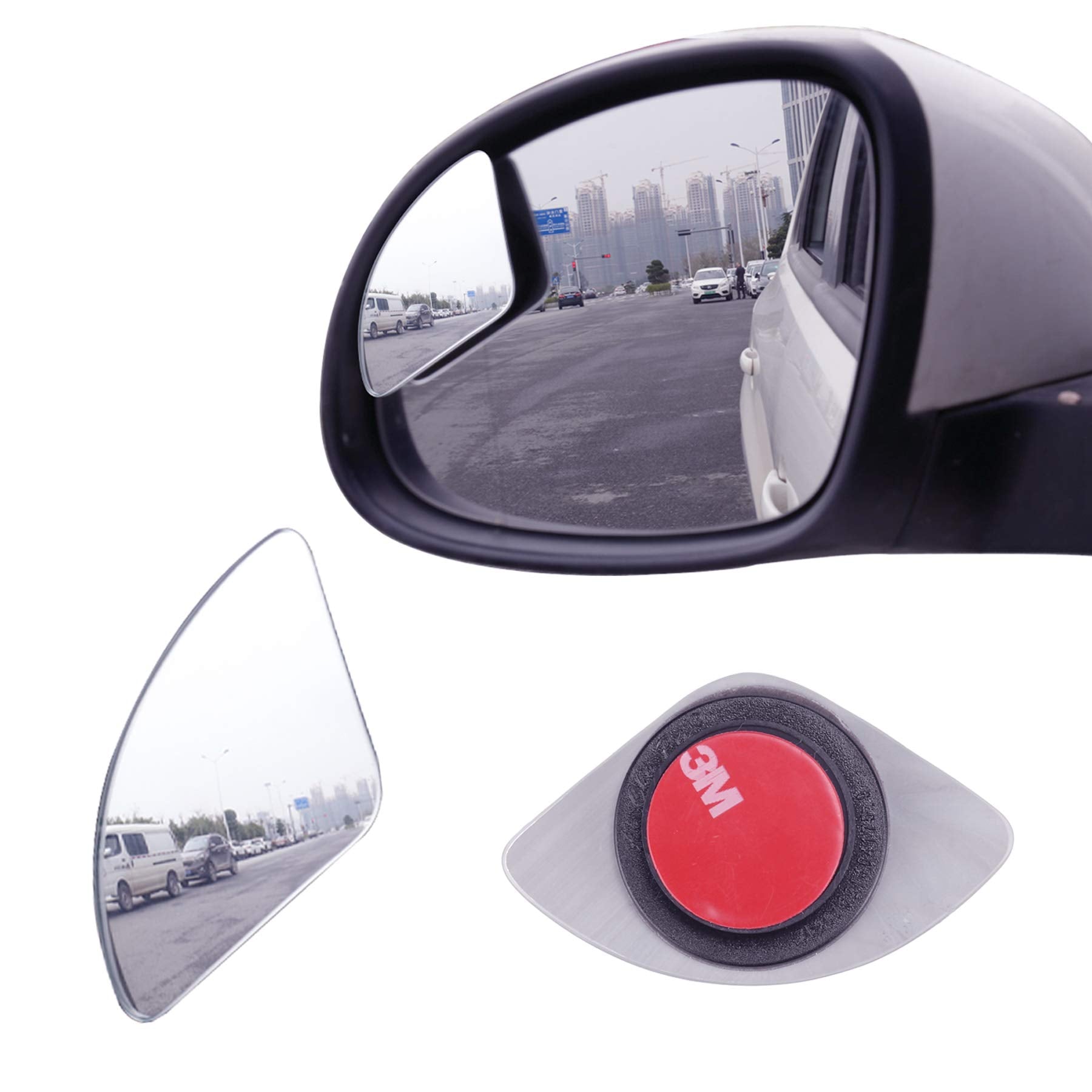 Livtee Blind Spot Mirror,Newest Fan Shaped Hd Glass Frameless Convex Rear View Mirror With Wide Angle Adjustable Stick For Cars