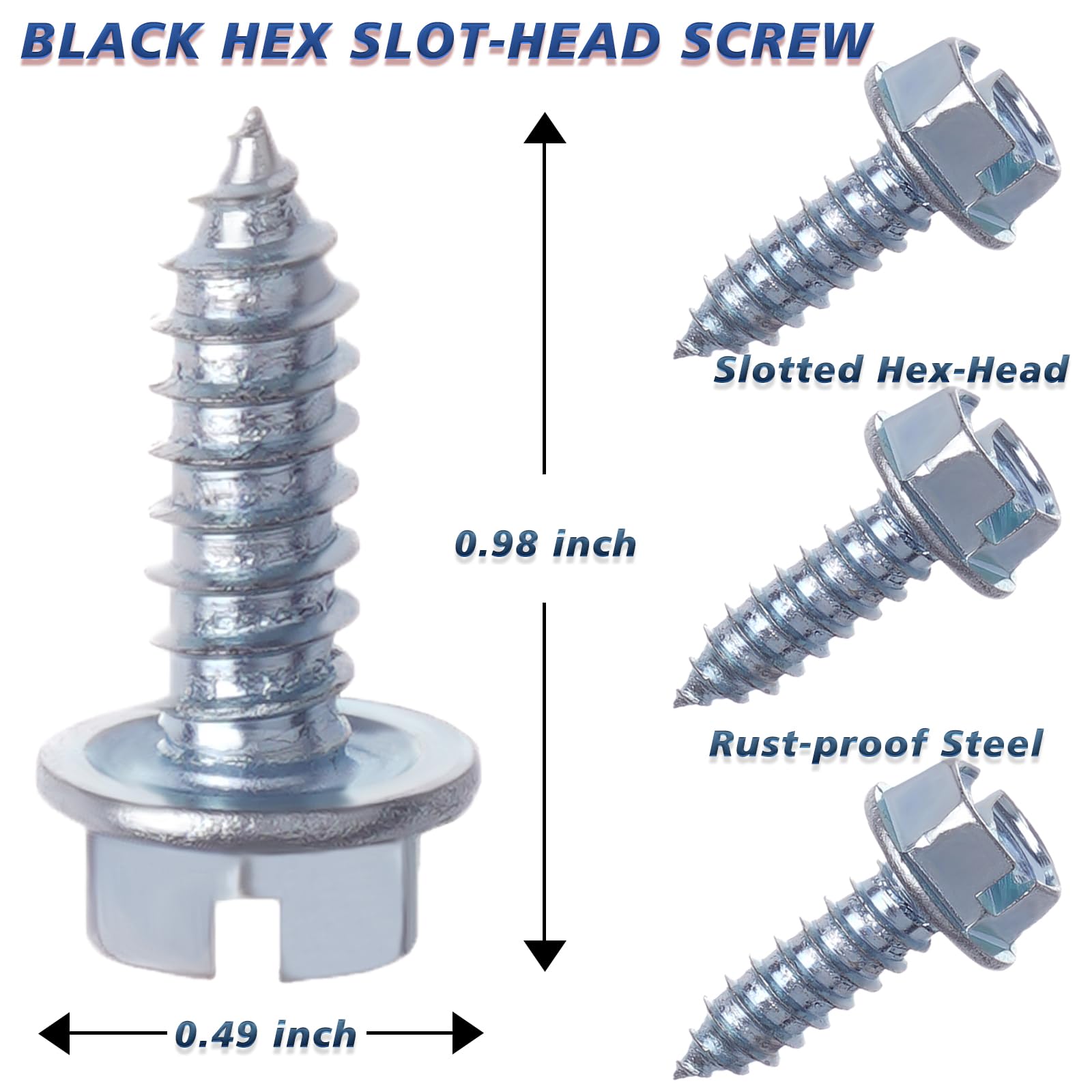 Chrome License Plate Screws Kit - 8 Pcs | Rustproof Fasteners For Front & Back License Plates, Covers And Frames On Domestic Car