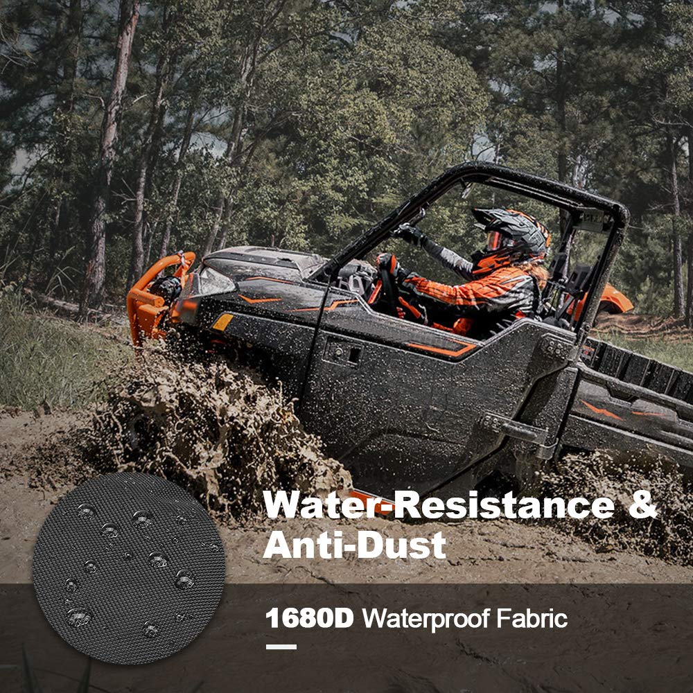 Kemimoto Utv Seat Cover Set W/Soft Cushion Compatible With Polaris Ranger Xp 1000 2017-2021, Polaris Ranger 1000 2020-2022, 1680