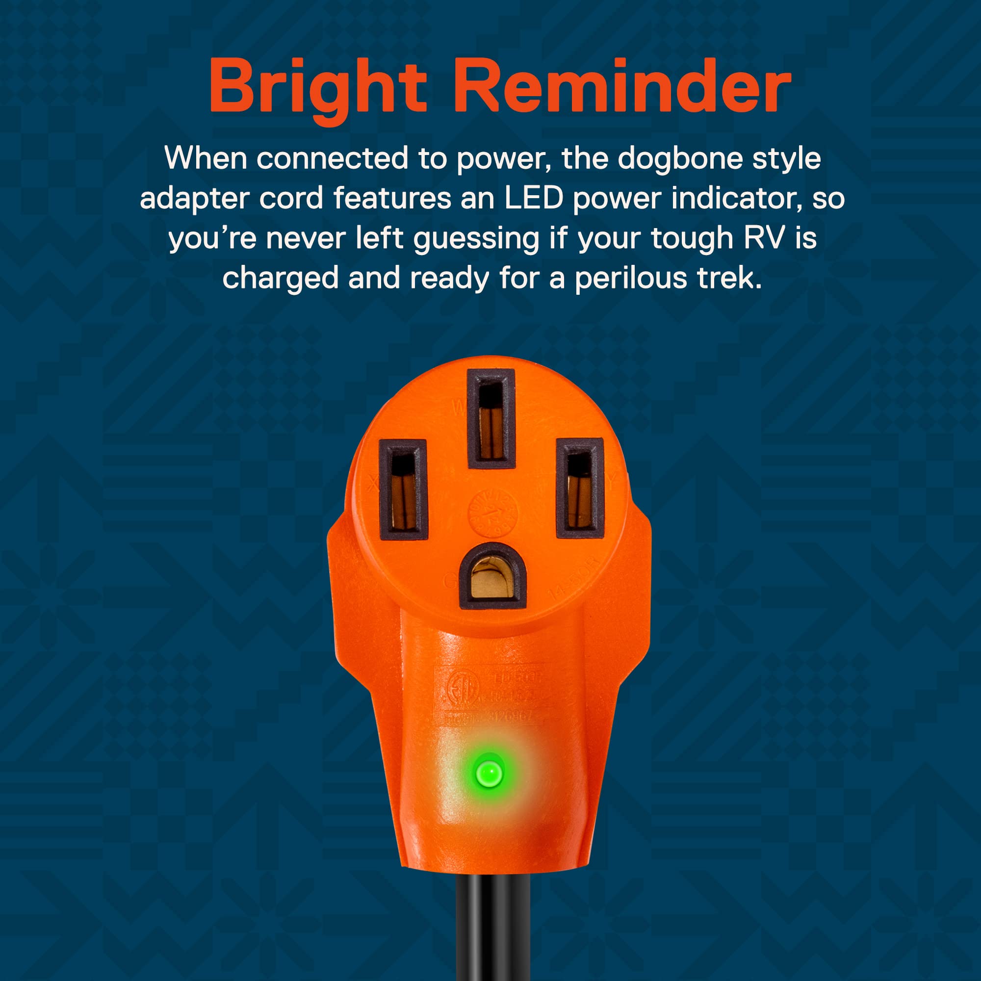 True Mods 50A 250V To 30A 125V Rv Ev Power Adapter Cord Plug Connector [Nema 14-50R 4 Prong Female To Tt-30P 3 Pin Male] [Etl Approved] [Led Light Indicator] For Trailer Camper Electric Vehicles