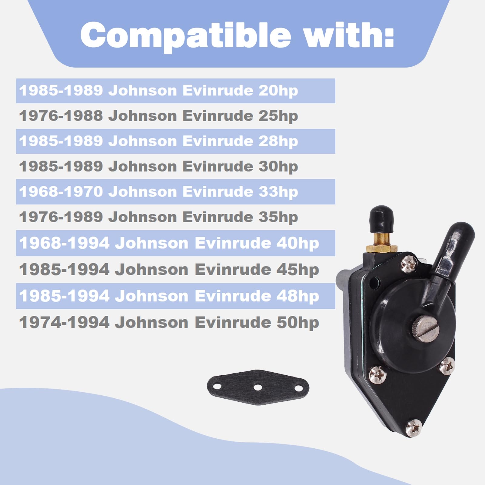 438556 Fuel Pump Fits For Johnson Evinrude Omc Brp Boat Motor Outboard 25 35 50 65 70 75 85 88 90 100 105 115 125 135 140 Hp Replace 18-7352