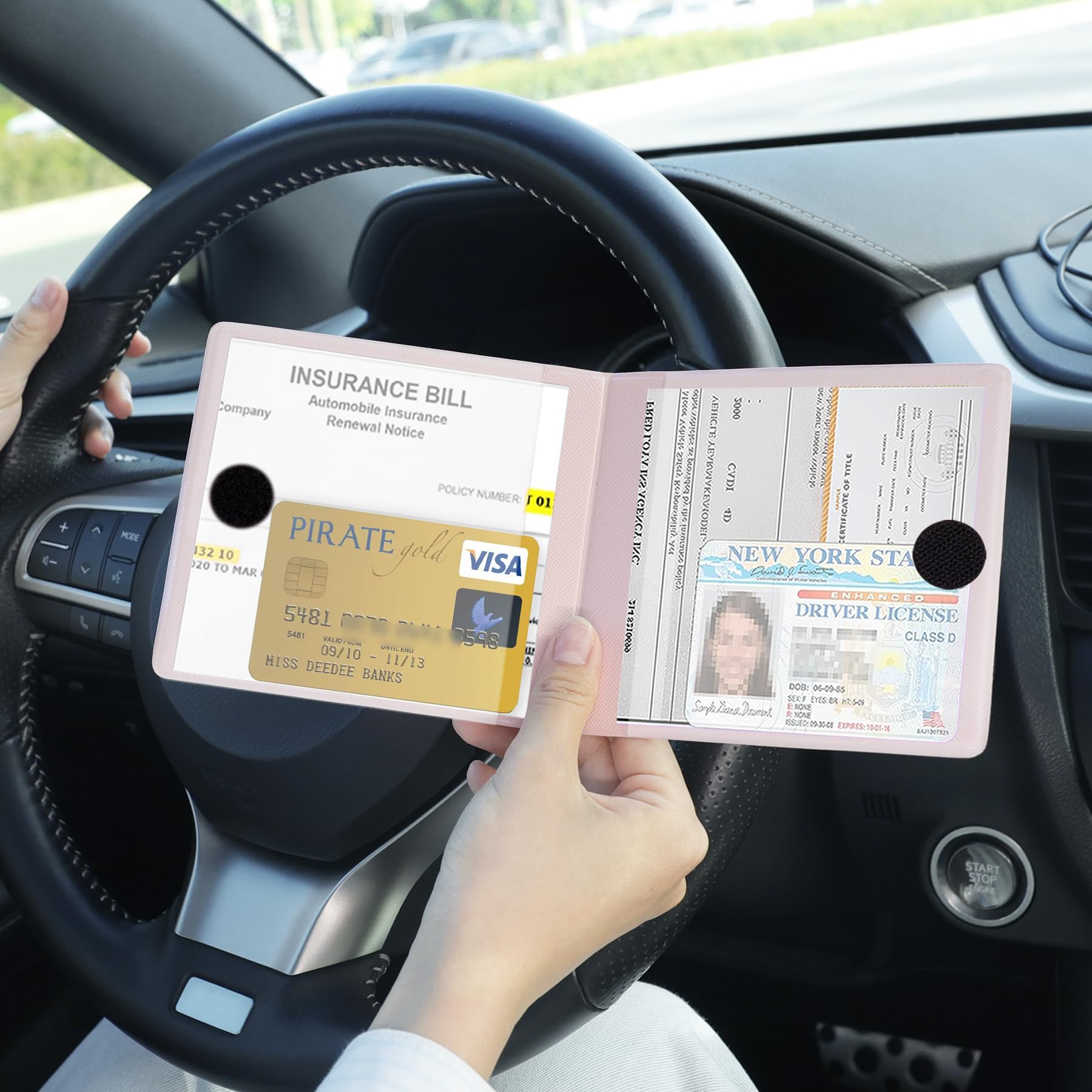 Uyye Car Registration And Insurance Card Documents Holder 2-Pack,Car Interior Accessories For Car,Truck,Suv And Other Vehicle, C