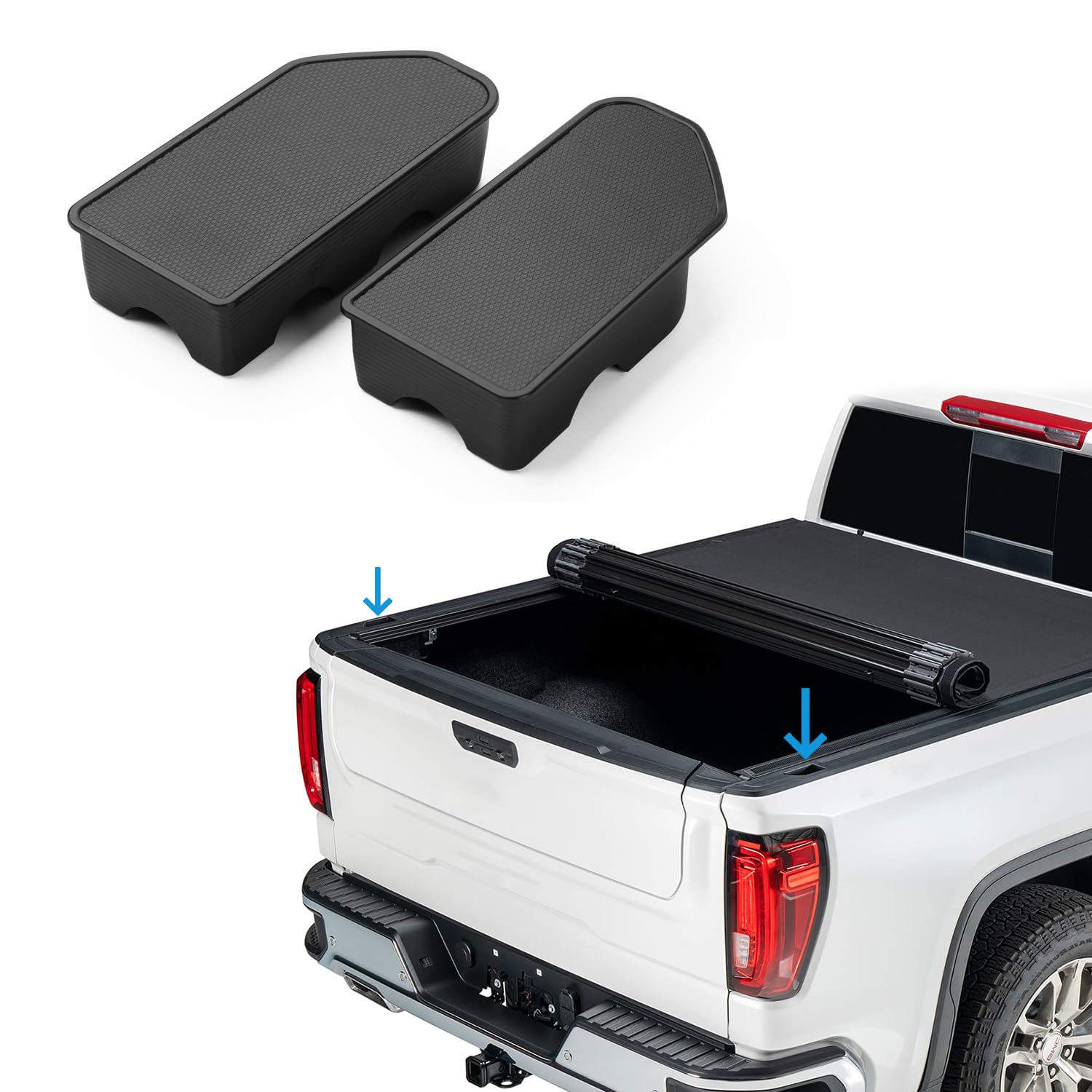 Shademax Stake Pocket Covers Custom Fit for 2019-2023 GMC Sierra 1500 Chevrolet Silverado 1500 2500HD 3500HD Truck Bed Rail Hole