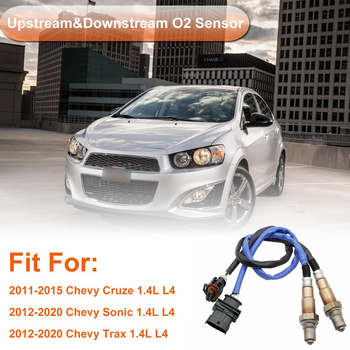 Oxygen Sensor Upstream&Downstream O2 Sensor 234-4528 234-4529 Fit For Chevy Cruze 2011-2015 1.4L L4, Sonic 2012-2020 1.4L L4, Tr