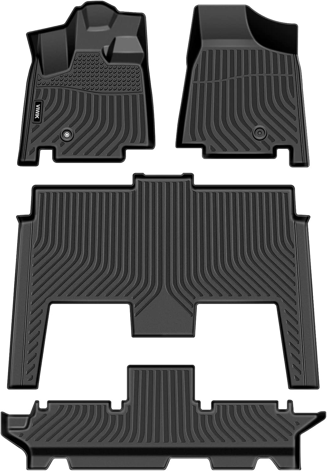 Viwik Tpe Floor Mats Custom For Dodge Grand Caravan 7 Seat 2011-2020,All Weather Car Mats Compatible For Town & Country (Stow'N