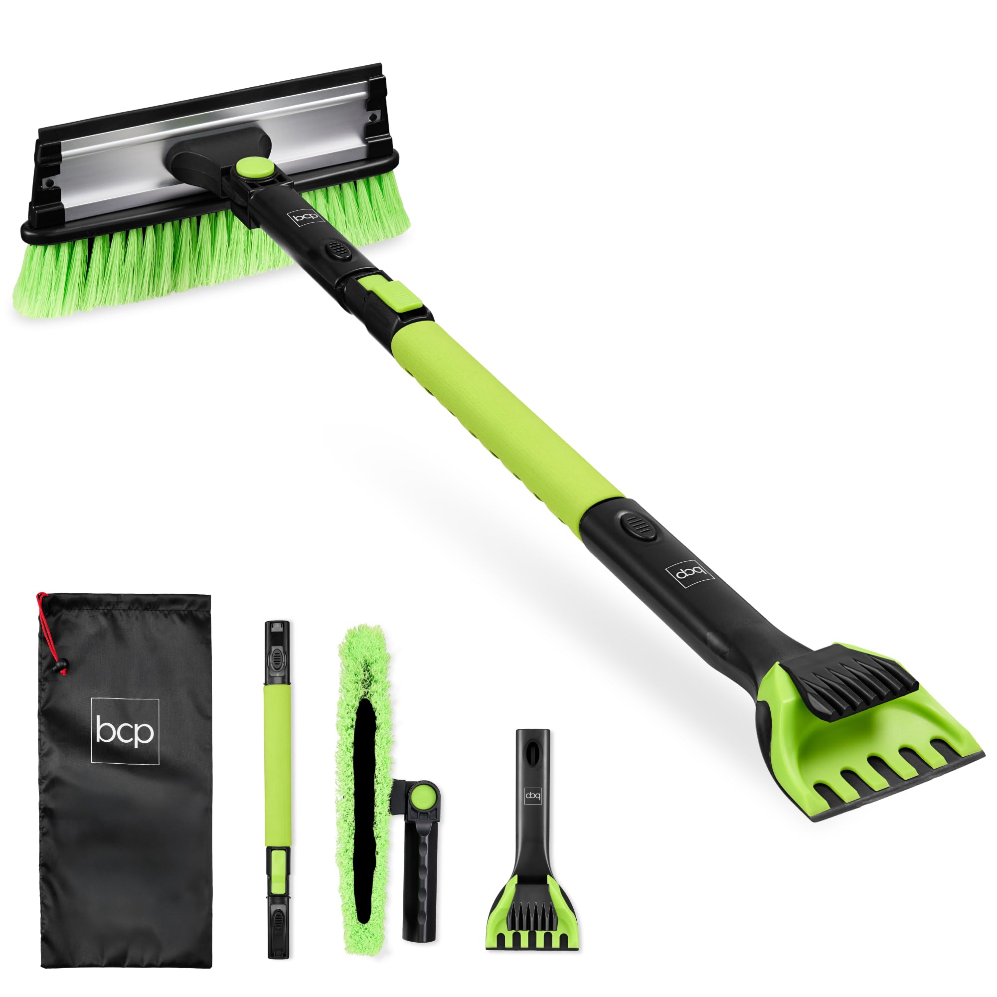 Best Choice Products Snow Brush with Squeegee & Ice Scraper, Up to 39 Extendable Foam Grip, 270 Pivoting Snow Brush for Car Truc