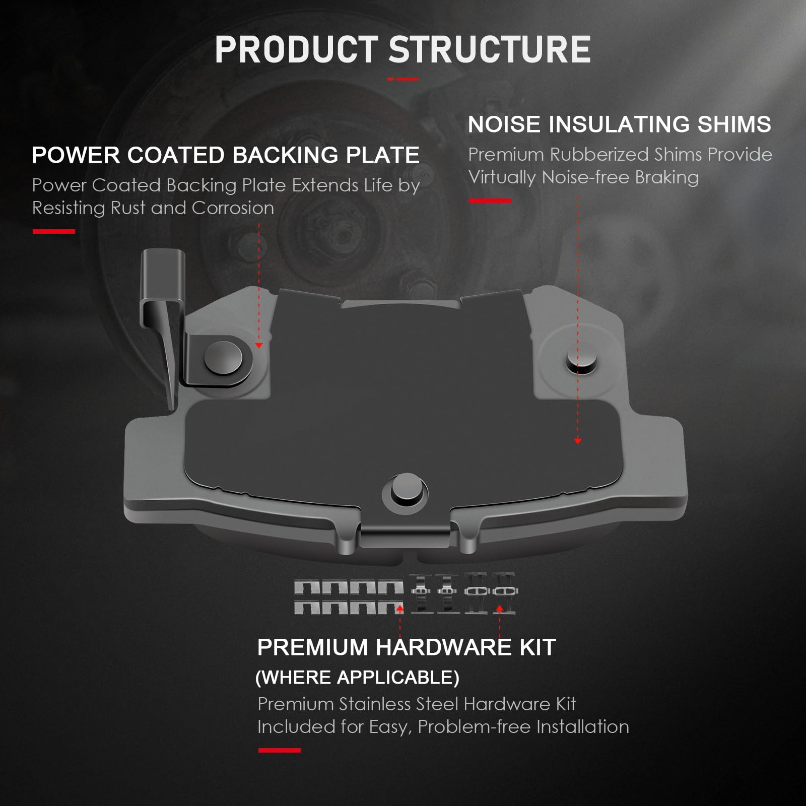 Cciyu D465 D537 Front Rear Ceramic Brake Pads Kits 8Pcs Fit For 1997-1999 For Acura Cl,1991-1997 For Honda For Accord