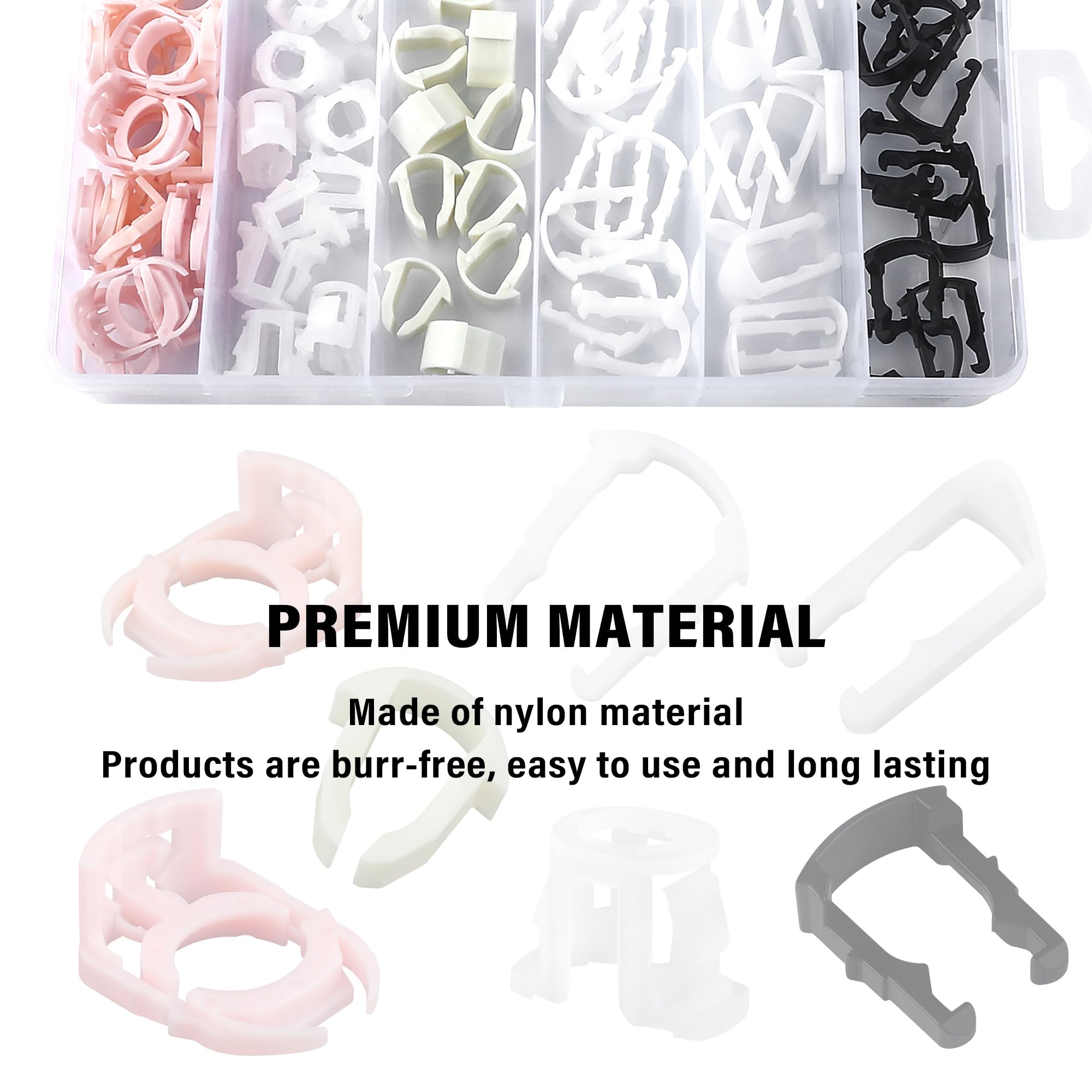 160Pcs Car Fuel Line Clips,7 Size Nylon Fuel Line Repair Kit Replacement 3/8 '' & 5/16 '' Fuel Line Clamp,Durable Fuel Hose Reta