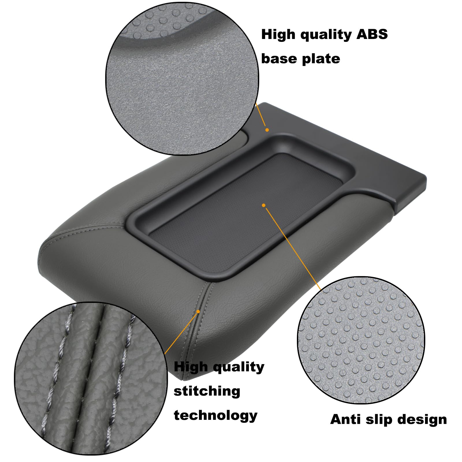 NHILES Center Console Lid Replacement Kit for 1999 2000 2001 2002 2003 2004 2005 2006 2007 Silverado/Avalanche/Suburban/Sierra/Y