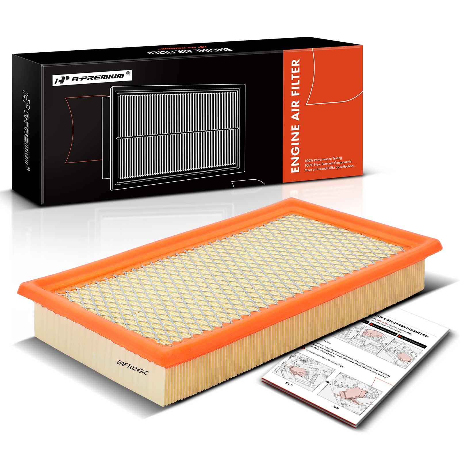 A-Premium Engine Air Filter Compatible With Ford, Lincoln, Mazda & Mercury Models - Edge(07-14), Explorer(11-23), Flex(09-19), F