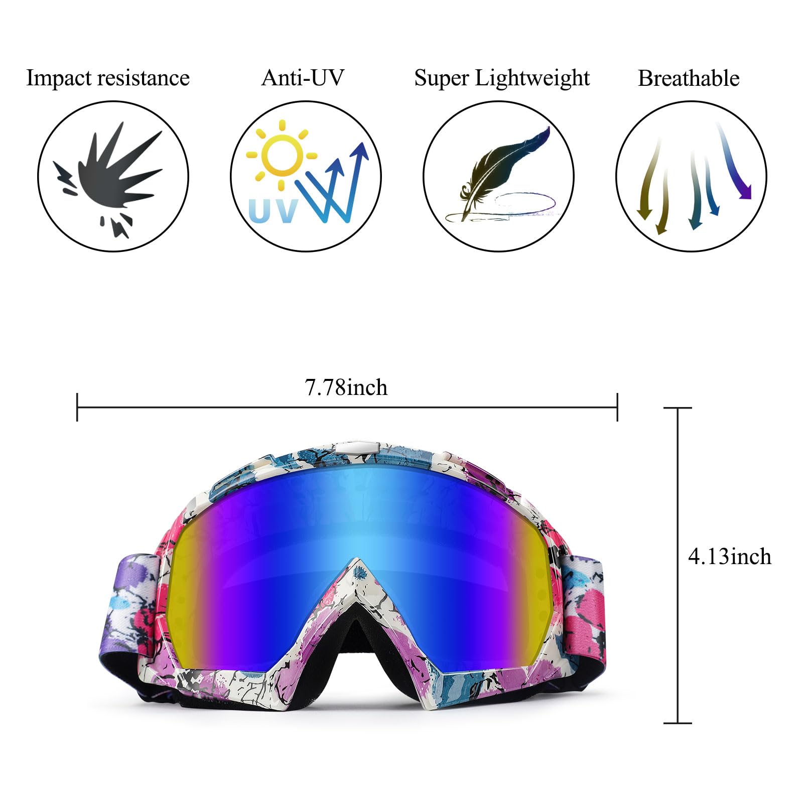 Xyop Dirt Bike Goggles Atv Goggles For Adult Motorcycle Motocross Goggles Off-Road Goggles Mtb Racing Goggles Bike Riding Protec