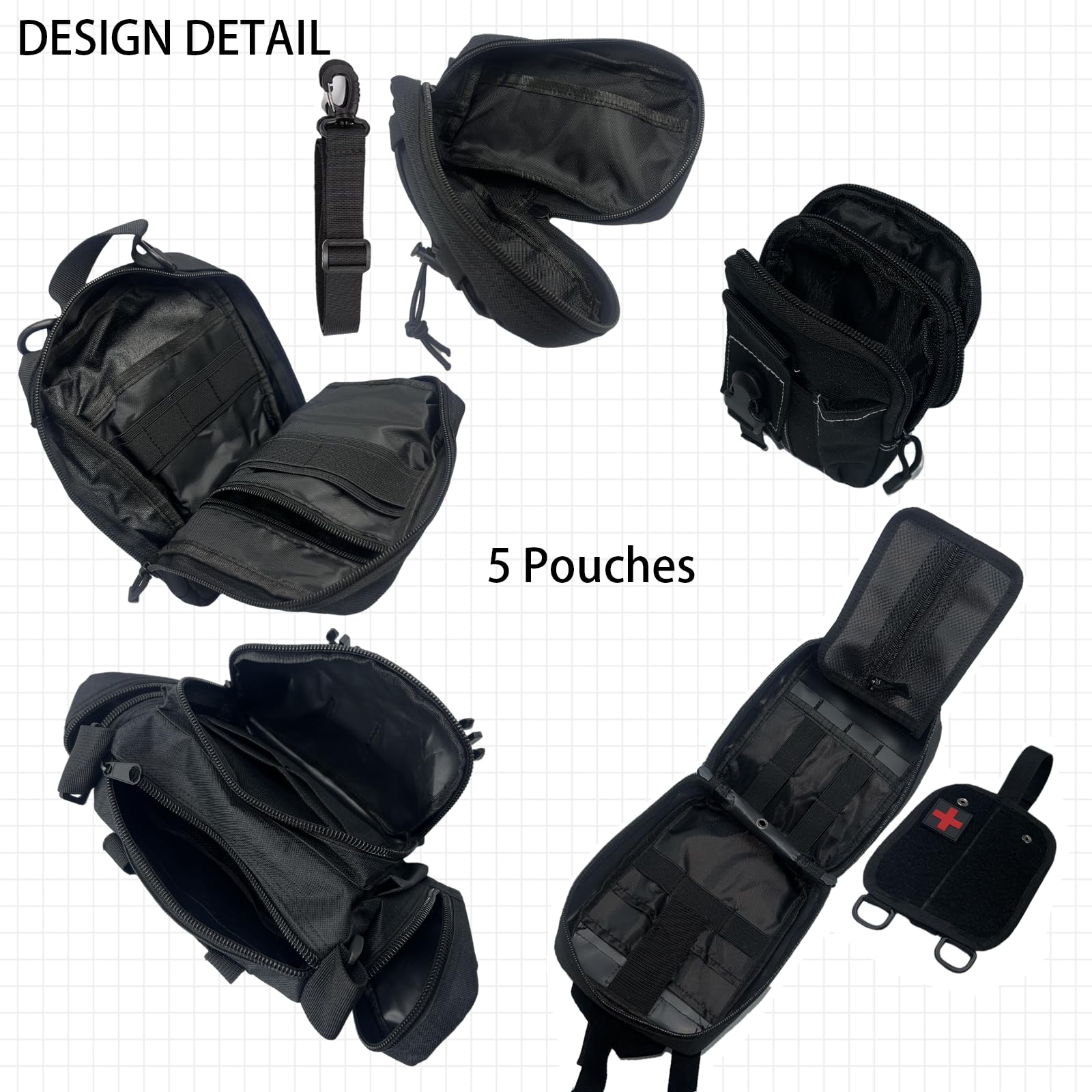 Meautele 6 Pack Tactical Molle Car Seat Back Organizer Tactical Vehicle Panel With 5 Detachable Molle Pouch For Car Truck Ford J