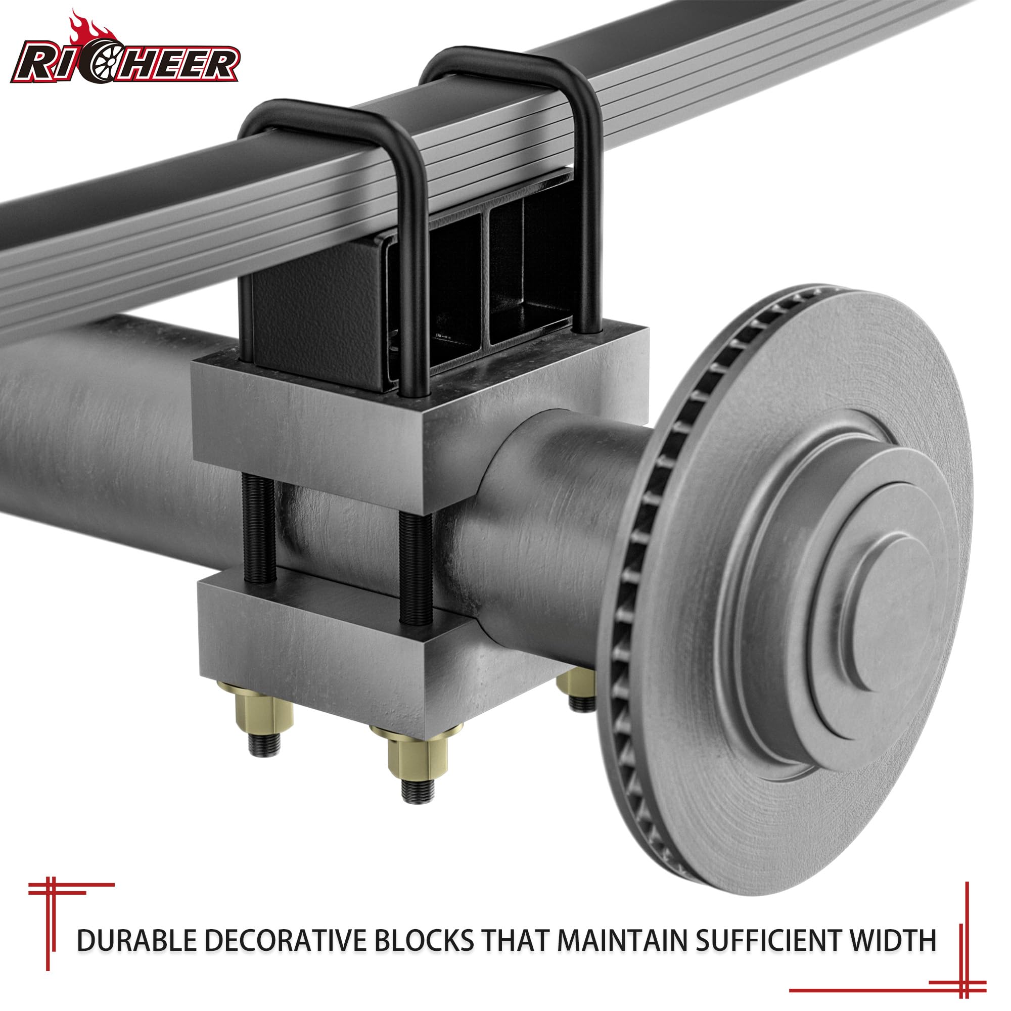 3'' Front And 2'' Rear Leveling Lift Kit For 1995-2004 Tacoma, 3'' Front Strut Spacers And 2'' Rear Black Leveling Lift Block Ki