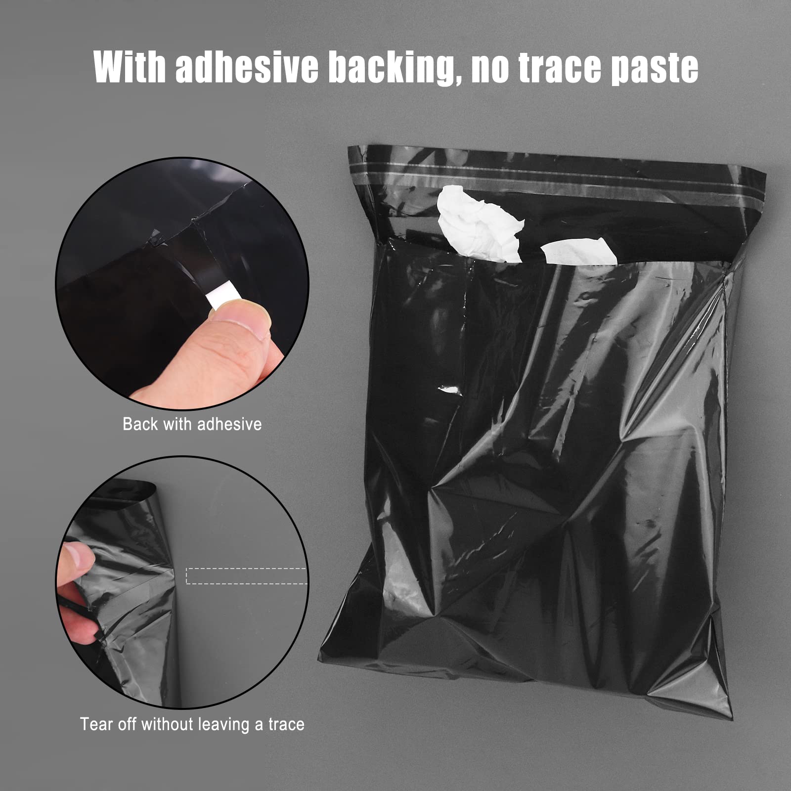 Car Trash Bags Disposable, 500 Pack Car Garbage Bag, Self Adhesive Vomit Bags, Trash Bag Automobiles for Cars, Kitchens, Bedroom