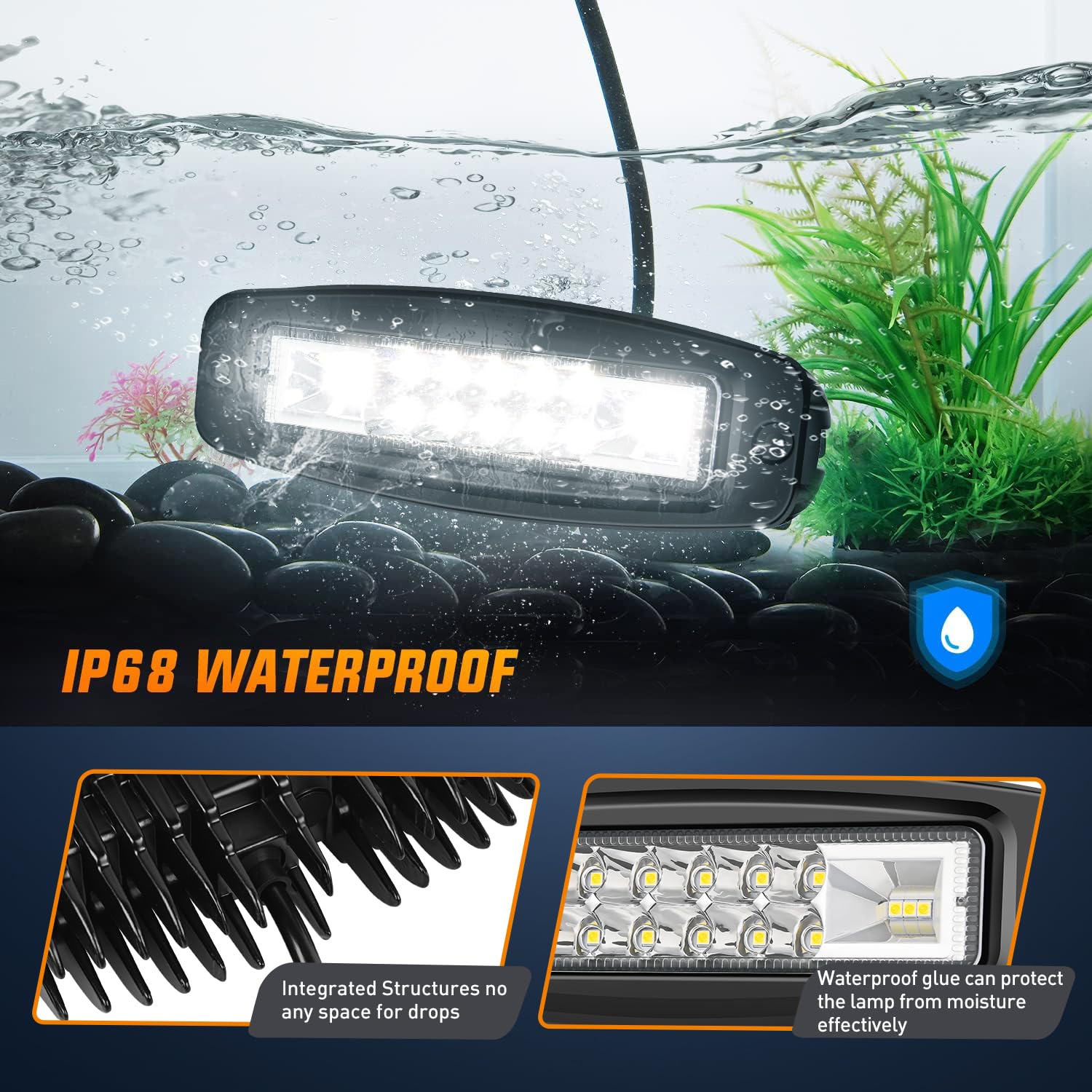 Nilight 60W LED Work Light Pods - 2PCS 6 Flood Spot Combo for Offroad, Truck, SUV - Backup Fog Lamp Grill Mount Lighting