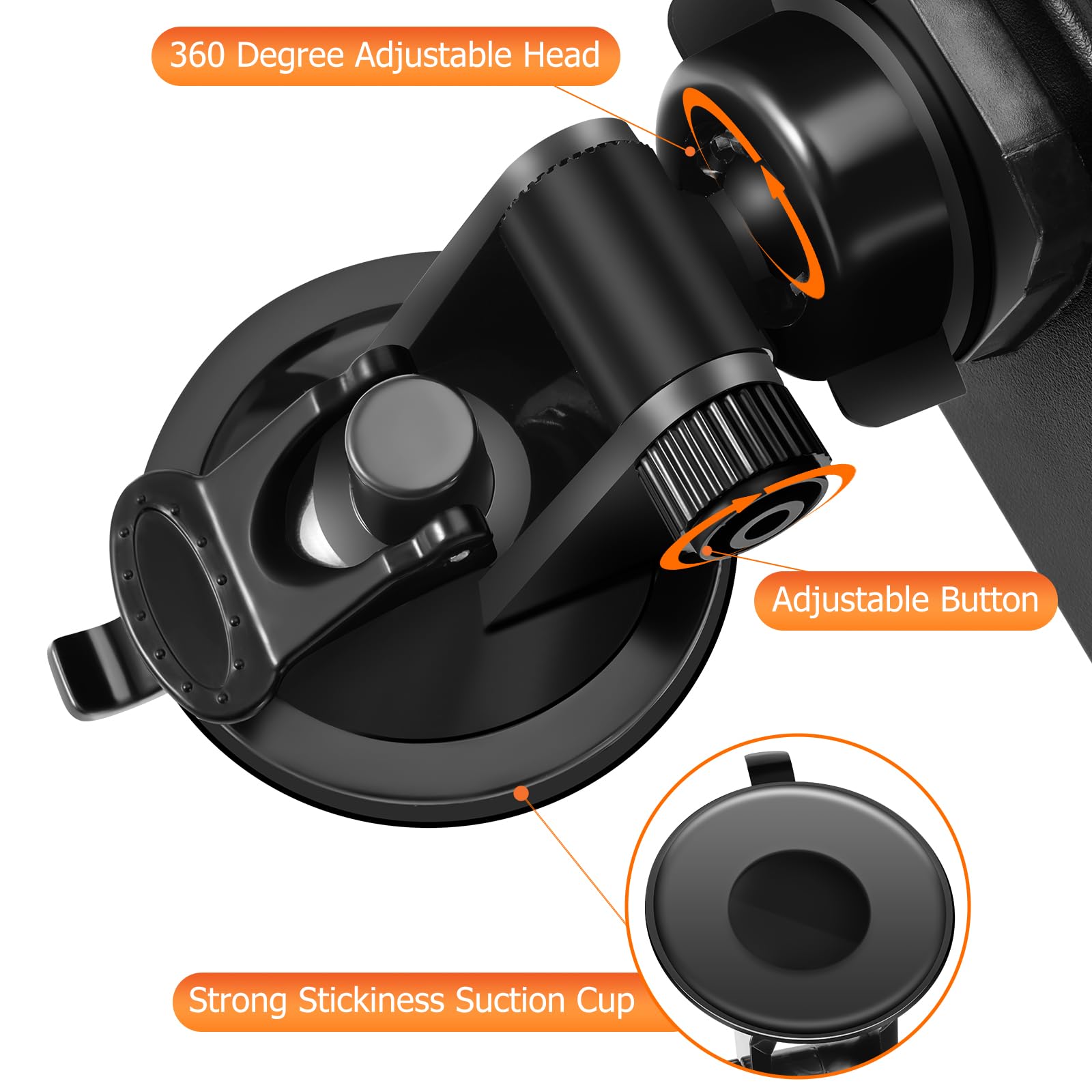 12'' Large Rear View Mirror with Suction Cup, Stick on Universal Frameless Inside Rearview Blue Mirror with Parabolic Wide Angle