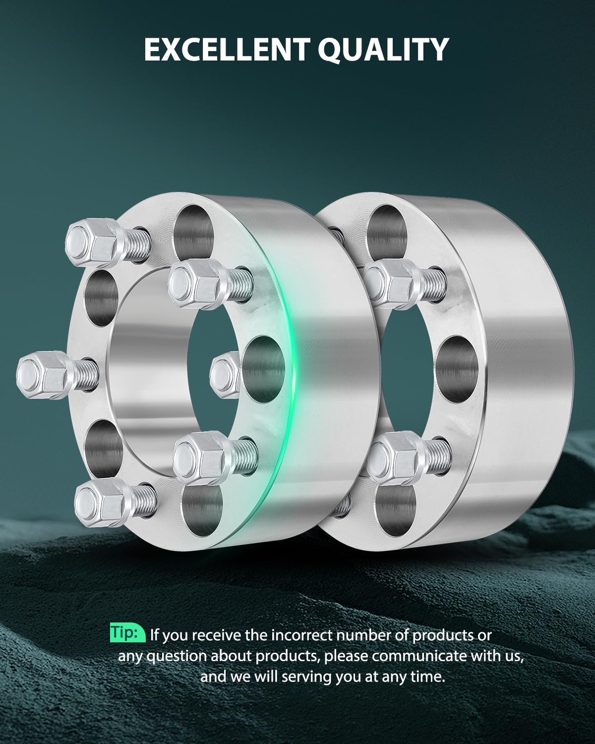 SCITOO 5x4.5 Wheel Spacers 2 inch Thick Hub Bore 87.1mm with 1/2 Studs, Silver 5 Lug No Hubcentric Wheel Spacers Fit for Cheroke